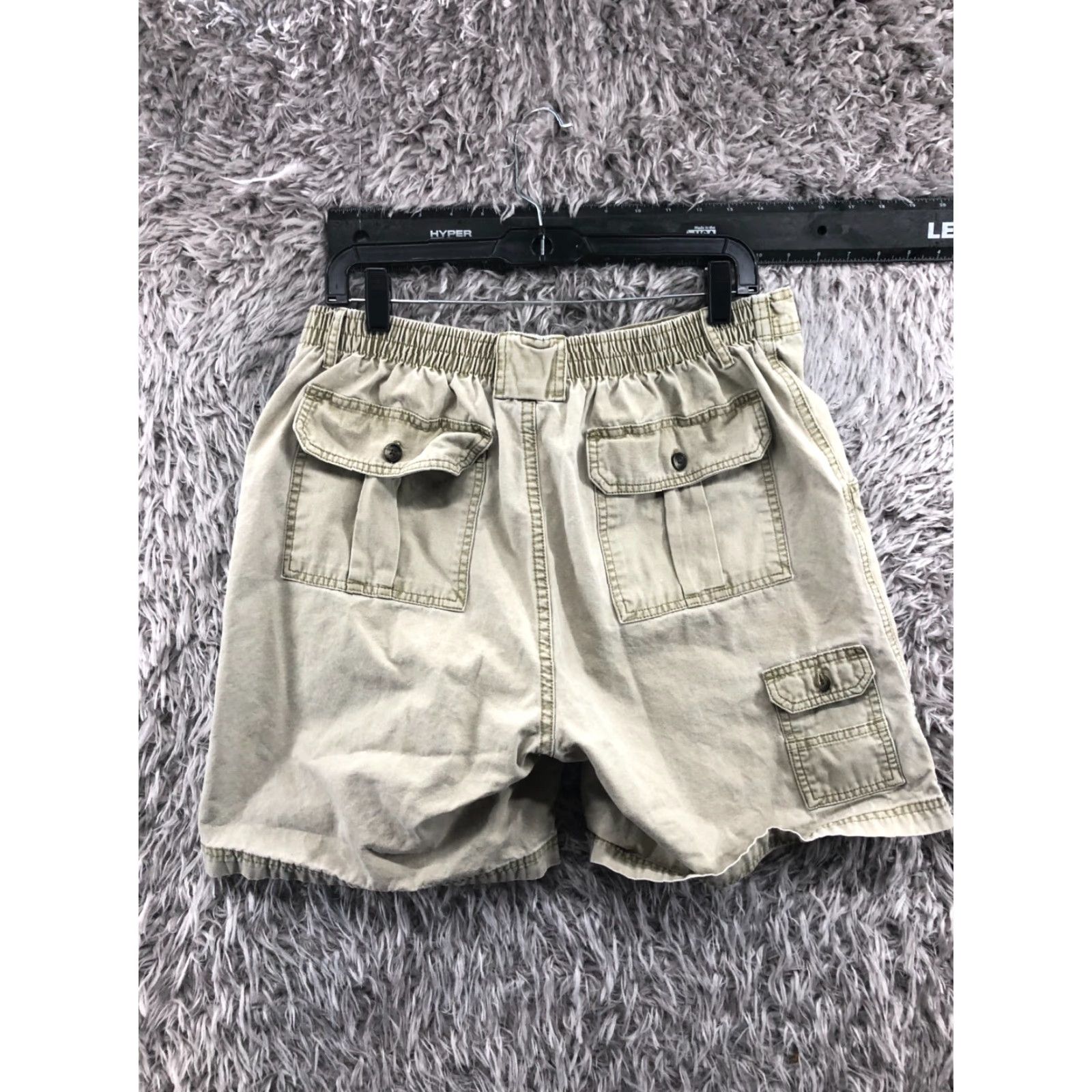 Vintage Unbranded Cargo Shorts Mens 36 Beige Cotton Blend 5-Pocket Regular Mid Rise Canvas Size US 36 / EU 52 - 6 Thumbnail