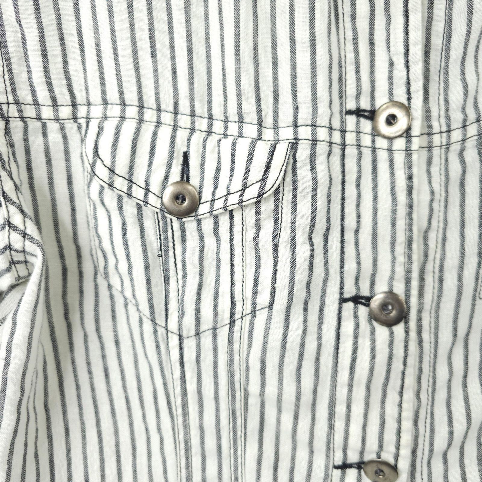 Chicos Chicos Striped Shirt Jacket 2 US L/12 Utility Workwear Size L / US 10 / IT 46 - 8 Thumbnail