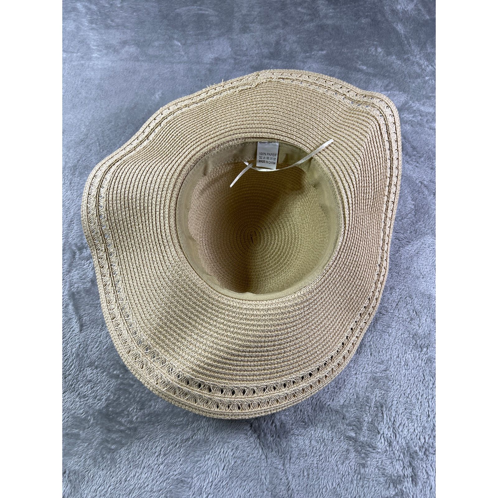 Other Coastal Chic Beige Woven Sun Hat Wide Brim 7 Quiet Luxury Size ONE SIZE - 5 Thumbnail
