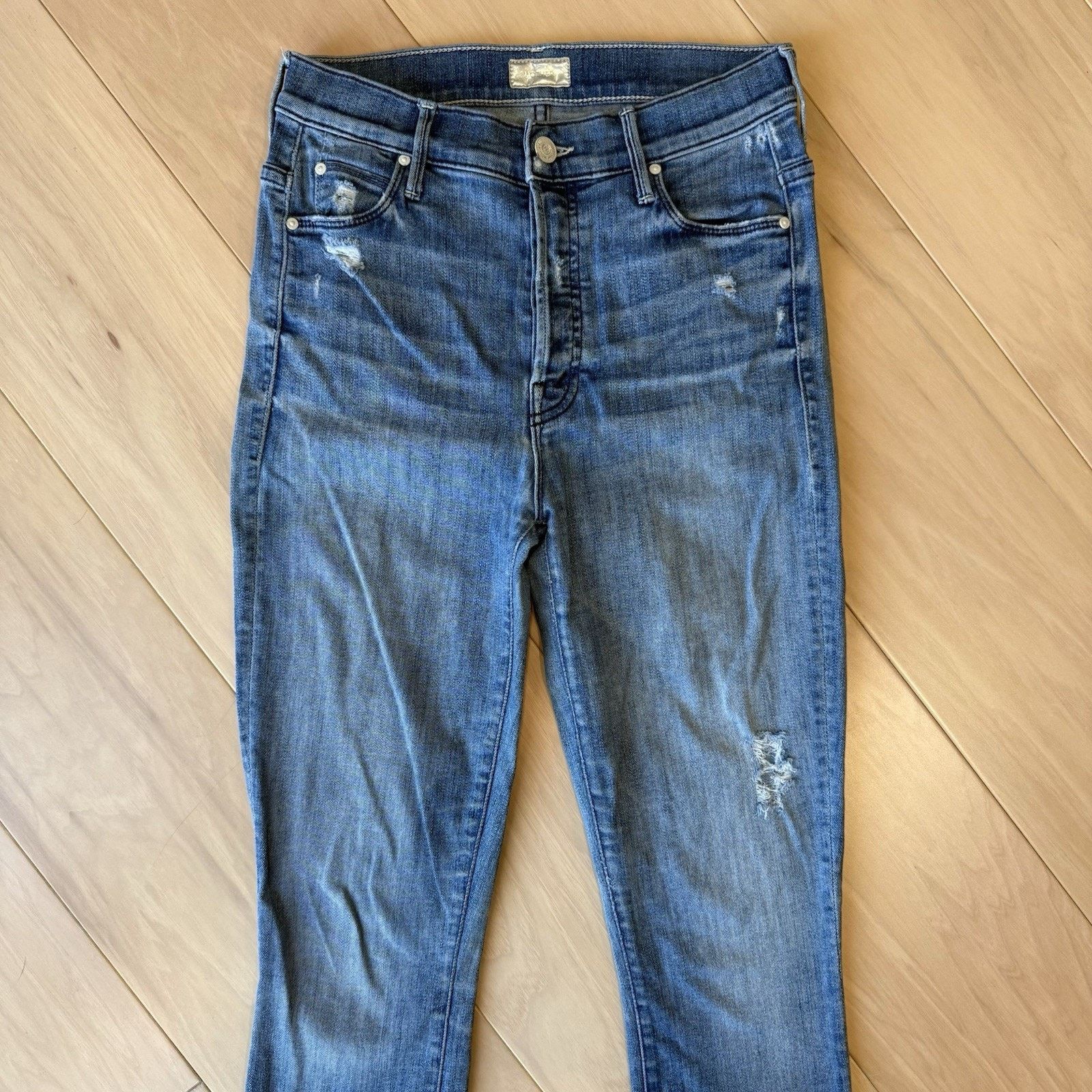 MOTHER Mother The Stunner Jeans Women's 26 Blue Ankle Fray Glam Size 26" / US 2 / IT 38 - 3 Thumbnail