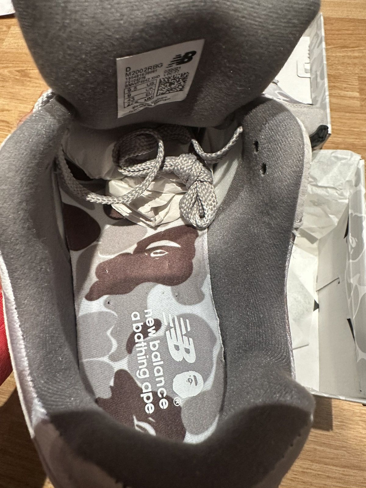 Bape × New Balance BAPE x New Balance 2002R Grey Camo Size Mens UK 9 M2002RBG Size US 9.5 / EU 42-43 - 9 Thumbnail