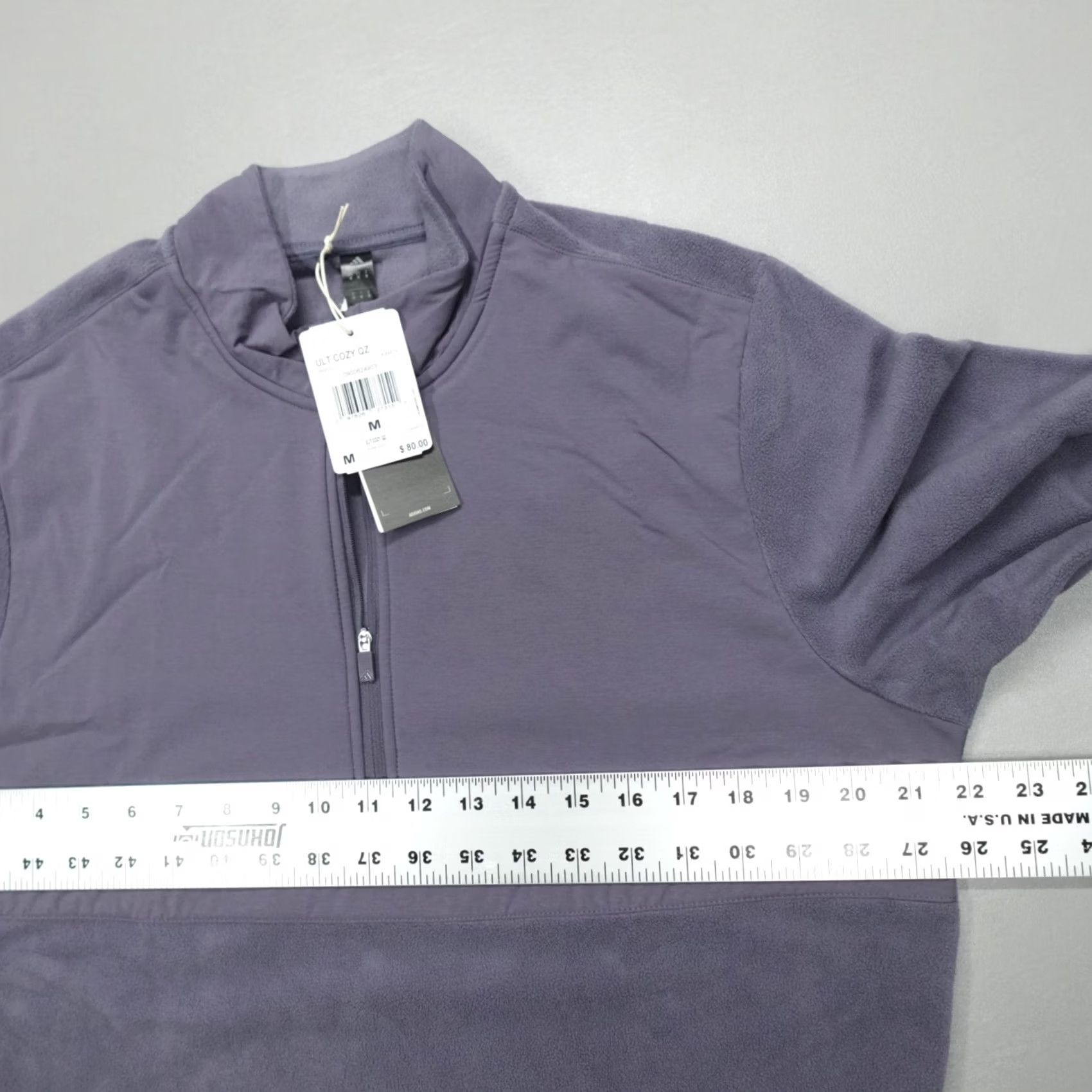Adidas Adidas Pullover Fleece 1/4 Zip Mock Neck Mens M Dusty Purple 365 Ultimate Cozy Micro Fleece KA9874 Regular Fit Size US M / EU 48-50 / 2 - 6 Thumbnail