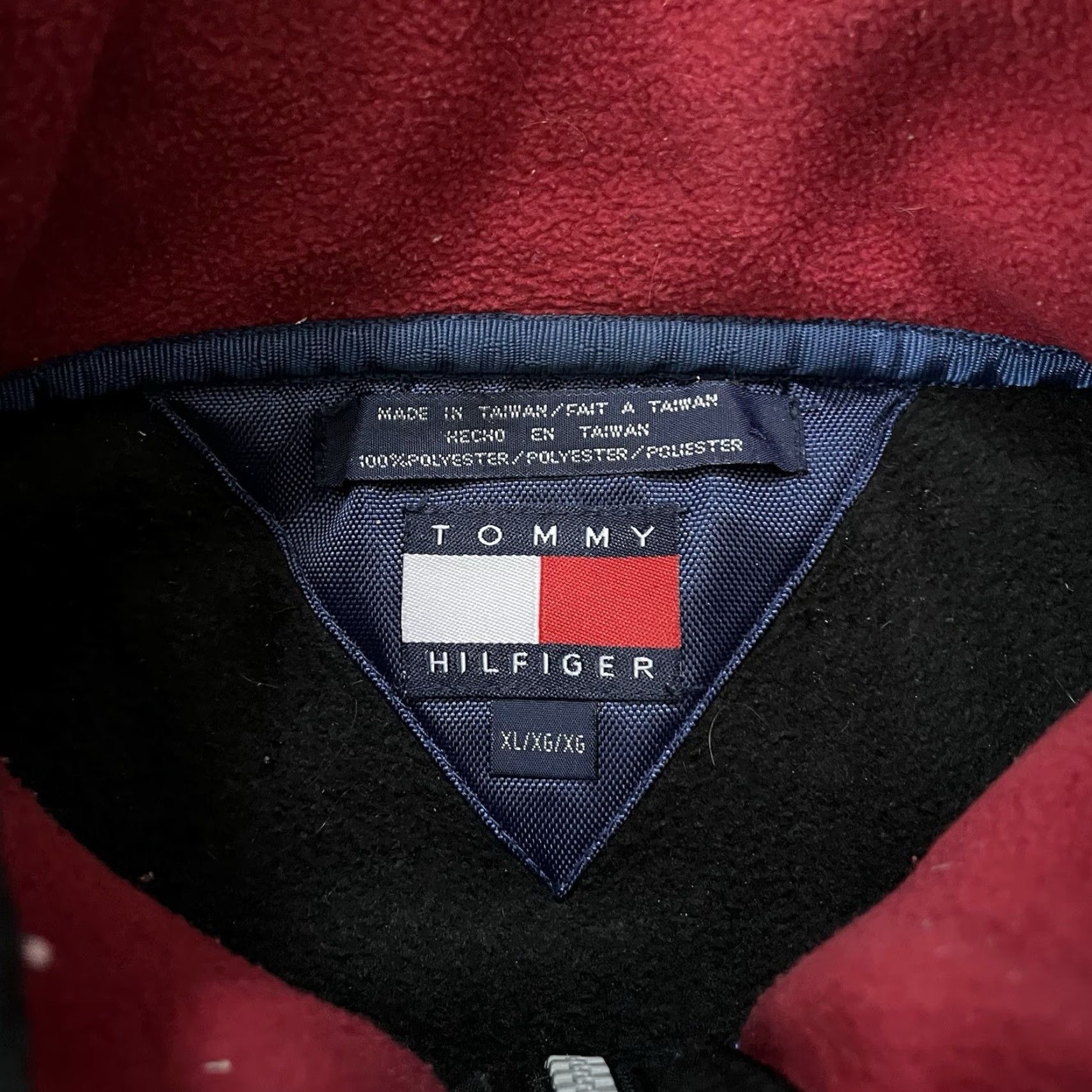 Tommy Hilfiger VTG Tommy Hilfiger Outdoors Big Flag Fleece Quarter Zip Jacket 90s Mens XL Size US XL / EU 56 / 4 - 7 Thumbnail