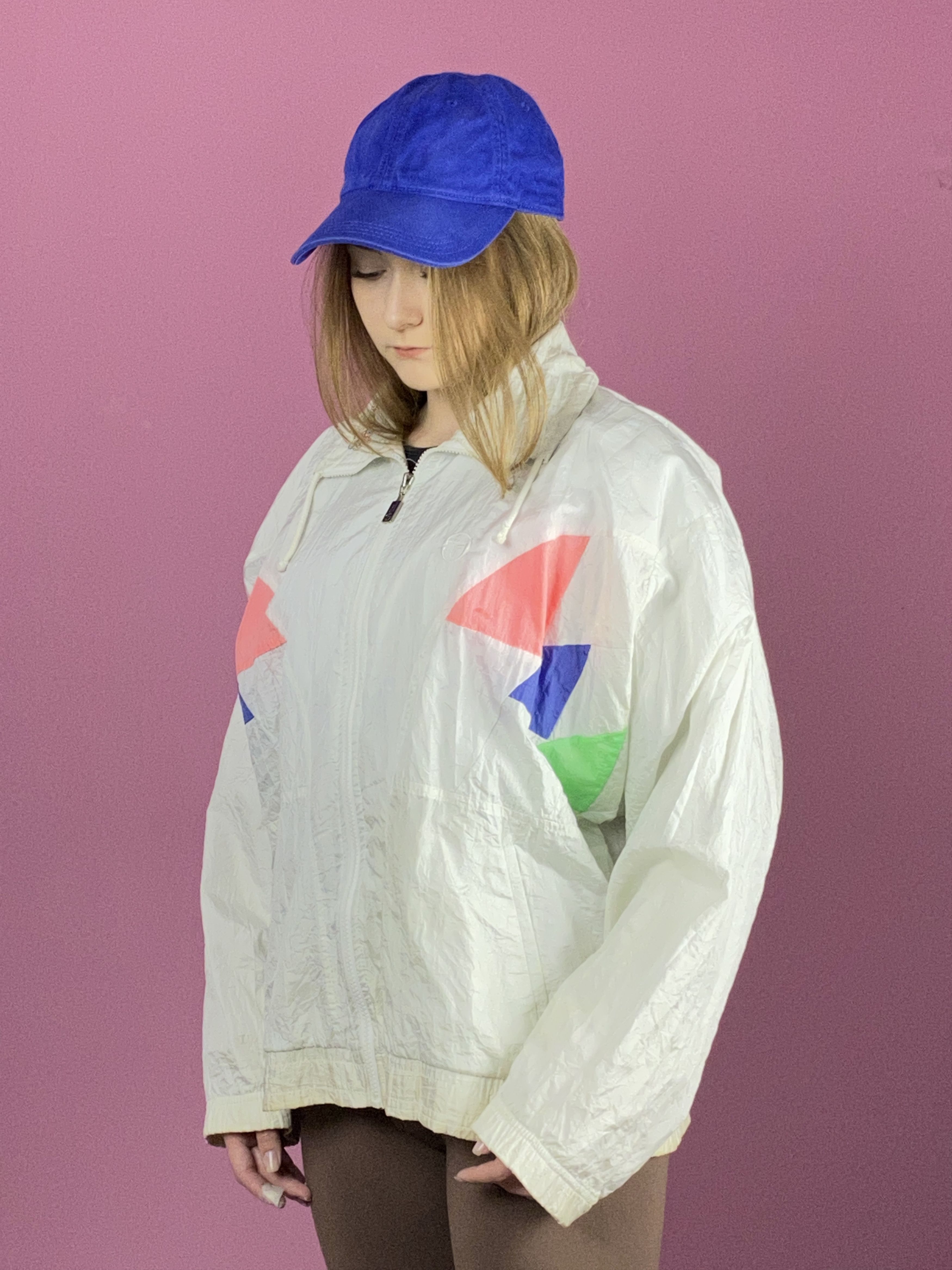 Sergio Tacchini × Vintage 90s Sergio Tacchini Women's Windbreaker Jacket - L Size L / US 10 / IT 46 - 2 Thumbnail