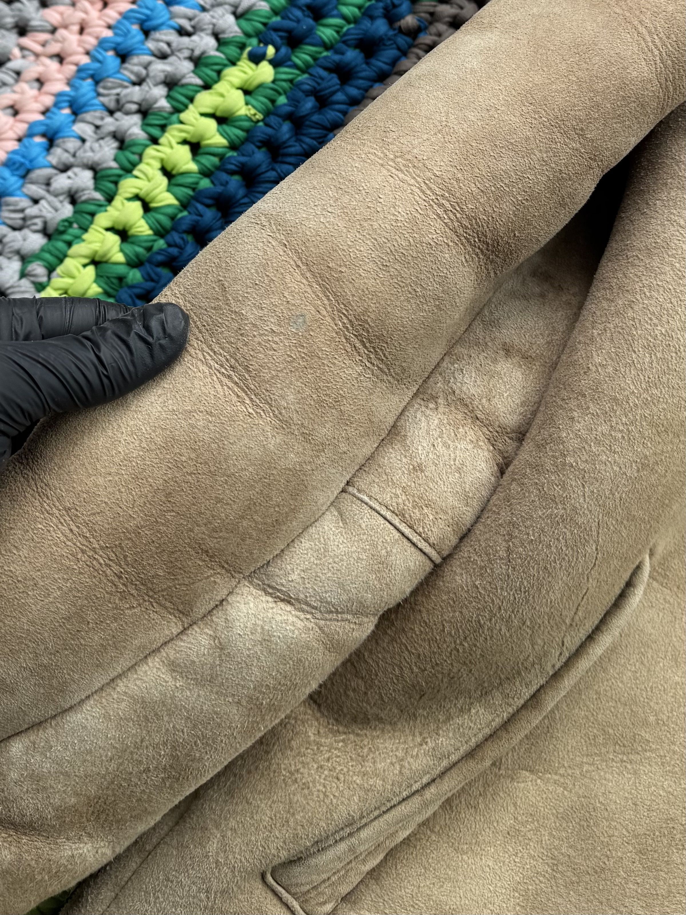 Japanese Brand Vintage Real Sheepskin Coat With Asymmetry Zip (ET1)(D15) Size US L / EU 52-54 / 3 - 7 Thumbnail