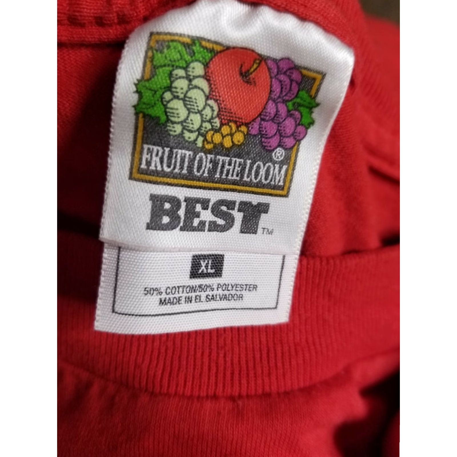 Fruit Of The Loom VINTAGE 90s CK Christ is King T-Shirt - Fruit of the Loom Mens XL Red Cotton Blend Embroidered Spellout Crew Neck Short Sleeve Size US XL / EU 56 / 4 - 4 Thumbnail