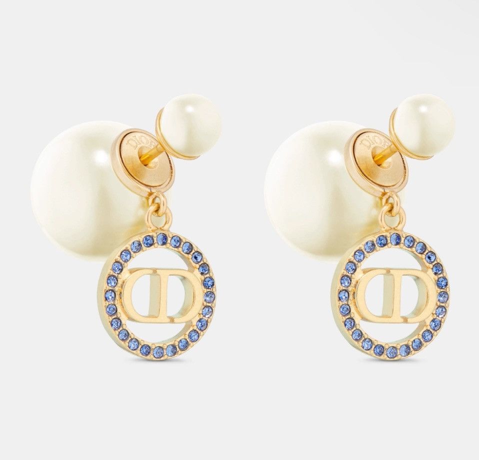 DIOR TRIBALES EARRINGS Gold-Finish Metal, White Resin Pearls