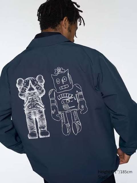 Andy Warhol × Kaws × Uniqlo UNIQLO X KAWS X Andy Warhol Coach Jacket Navy Size US XL / EU 56 / 4 - 4 Thumbnail