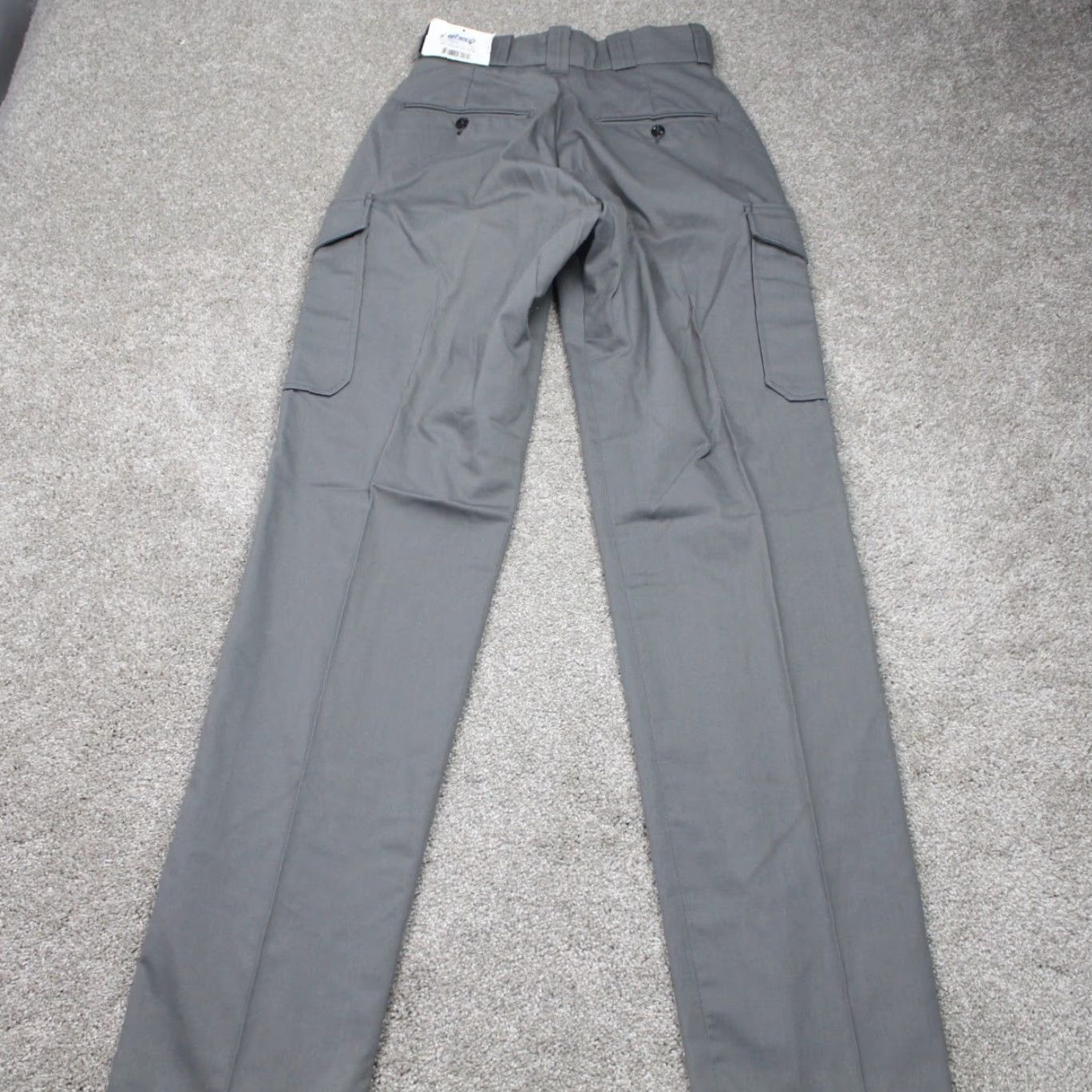 Vintage Elbeco Pants Men 26 Gray 65% Polyester 35% Cotton Cargo Pocket NWT Straight Leg Unhemmed Police Dress Gear Size US 26 / EU 42 - 6 Thumbnail