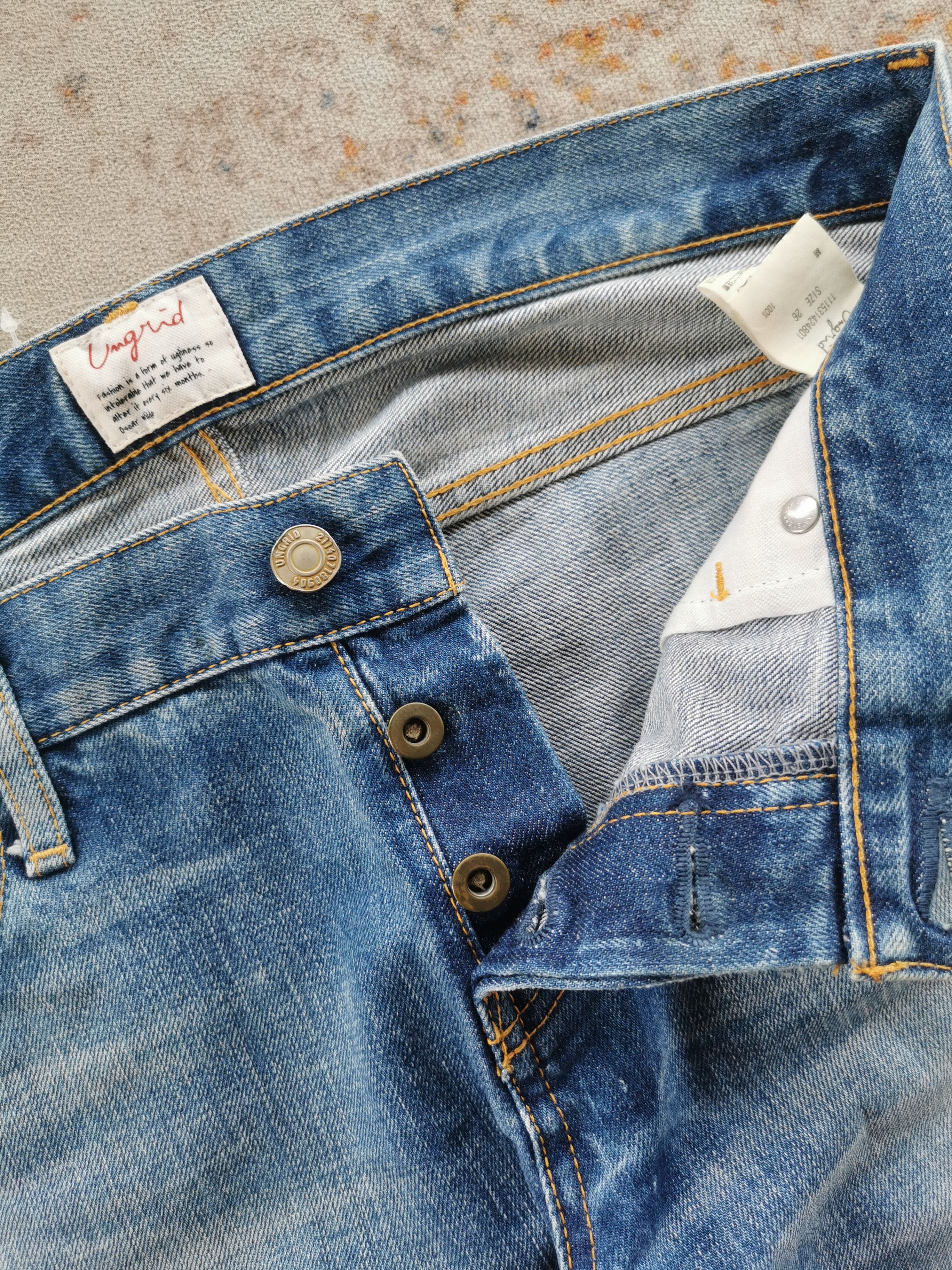 Japanese Brand Women Ungrid Distressed Chain Stitch Jeans Size 32" / US 10 / IT 46 - 4 Thumbnail