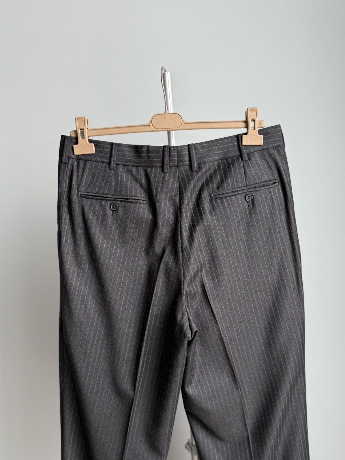 Ermenegildo Zegna Zegna Suit 3 Button Charcoal Pinstripe Wool Classic Fit Size 52L - 14 Thumbnail