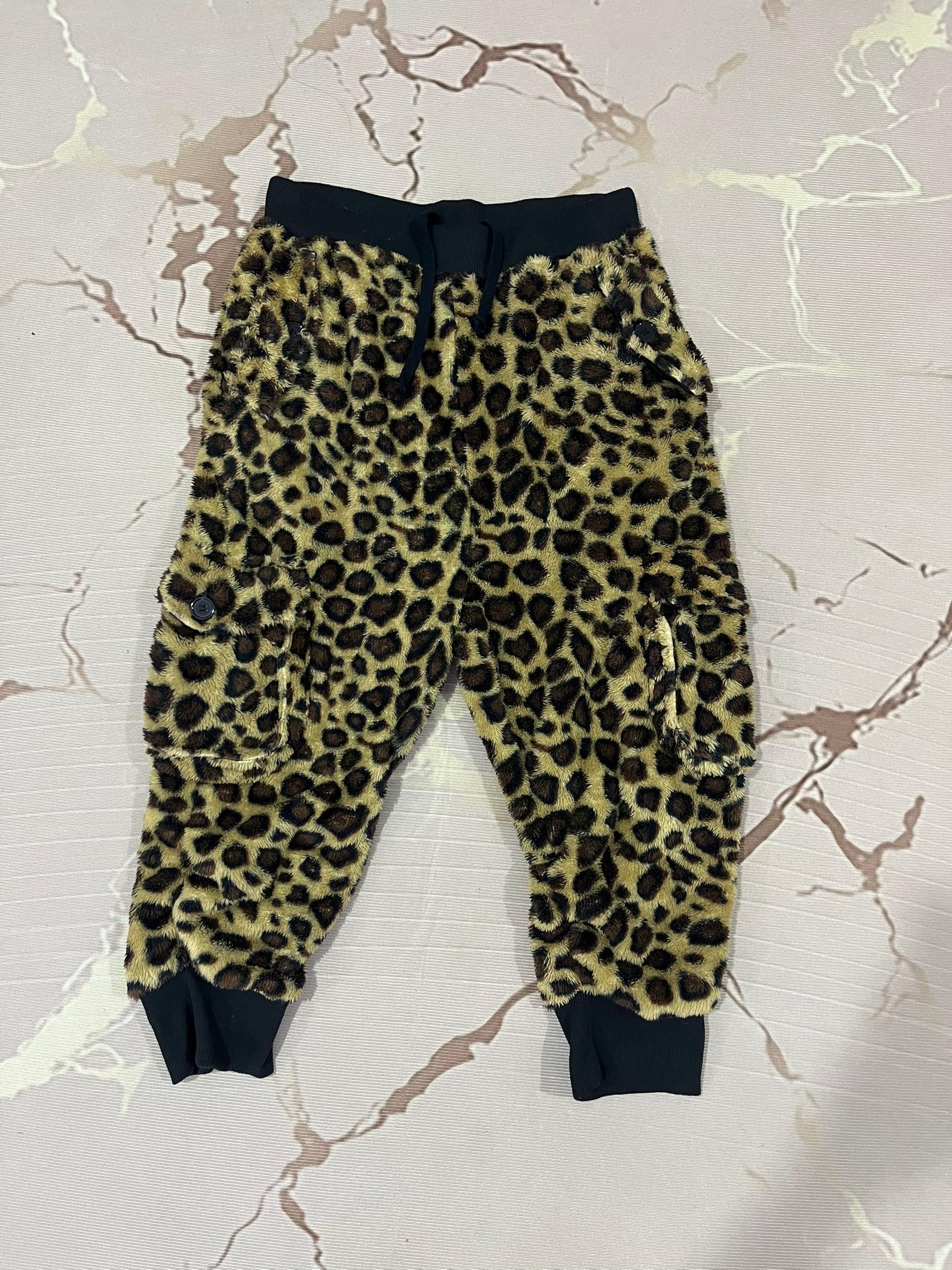 Japanese Brand Modish Gaze Leopard Faux Fur Cargo Jogger Pants M Size US 30 / EU 46 - 1 Thumbnail