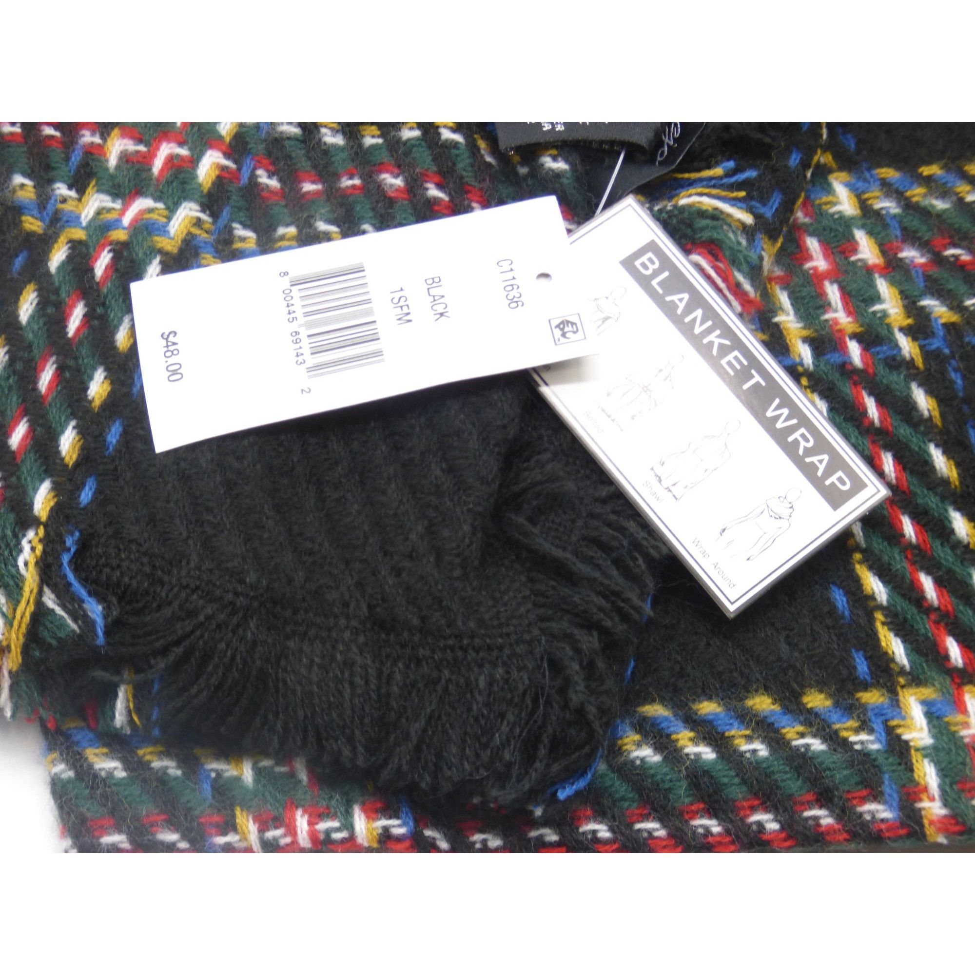 Other Cejon Heritage Plaid Blanket Scarf/ Wrap , 20”x76”, Black Size ONE SIZE - 5 Thumbnail