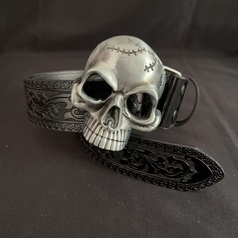 Japanese Brand Black colour harajuku streetwear skull belt Size ONE SIZE - 7 Thumbnail