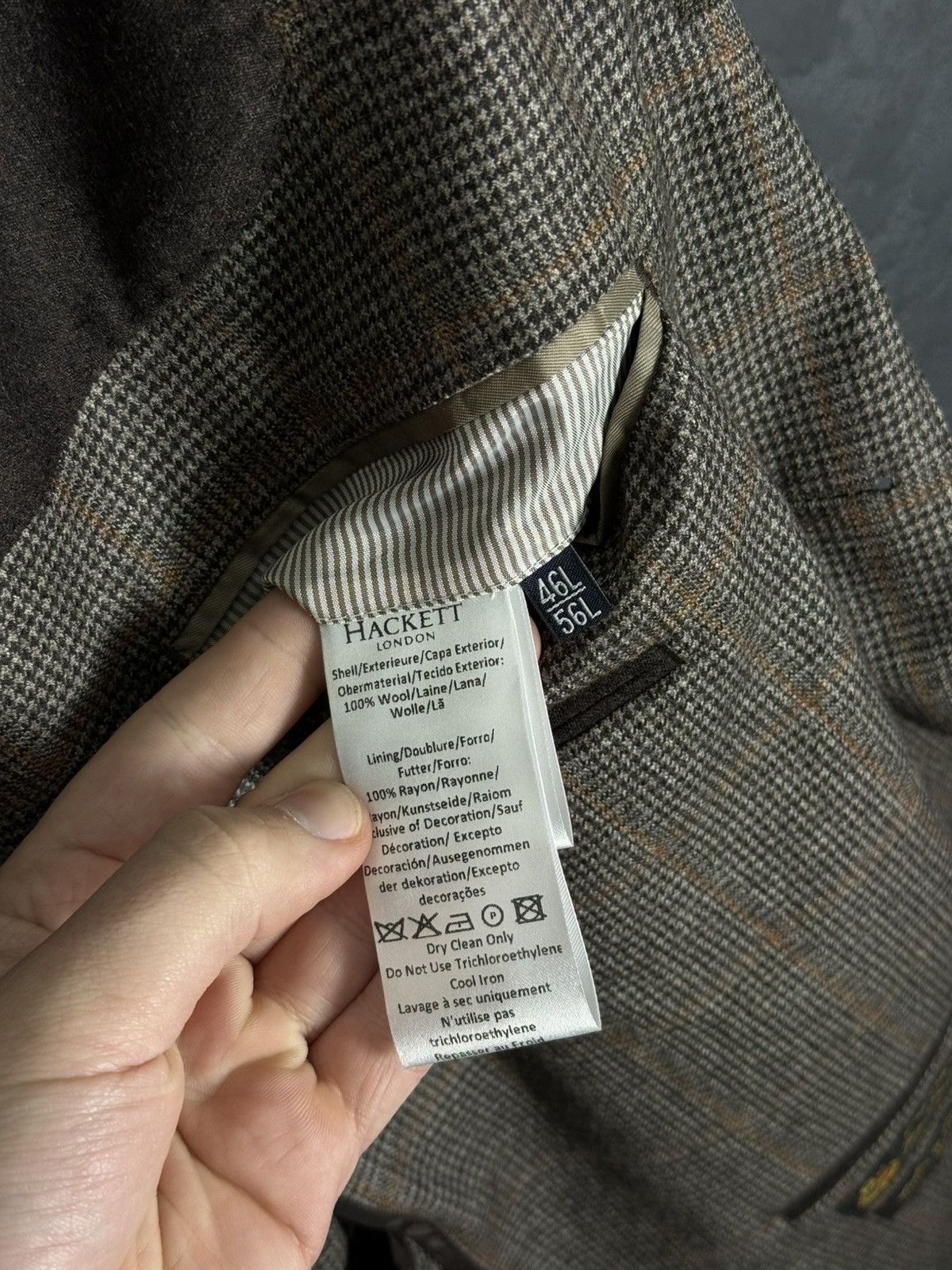 Hackett Men's Hackett London Loro Piana Wool Check Blazer Jacket Size US XL / EU 56 / 4 - 18 Thumbnail
