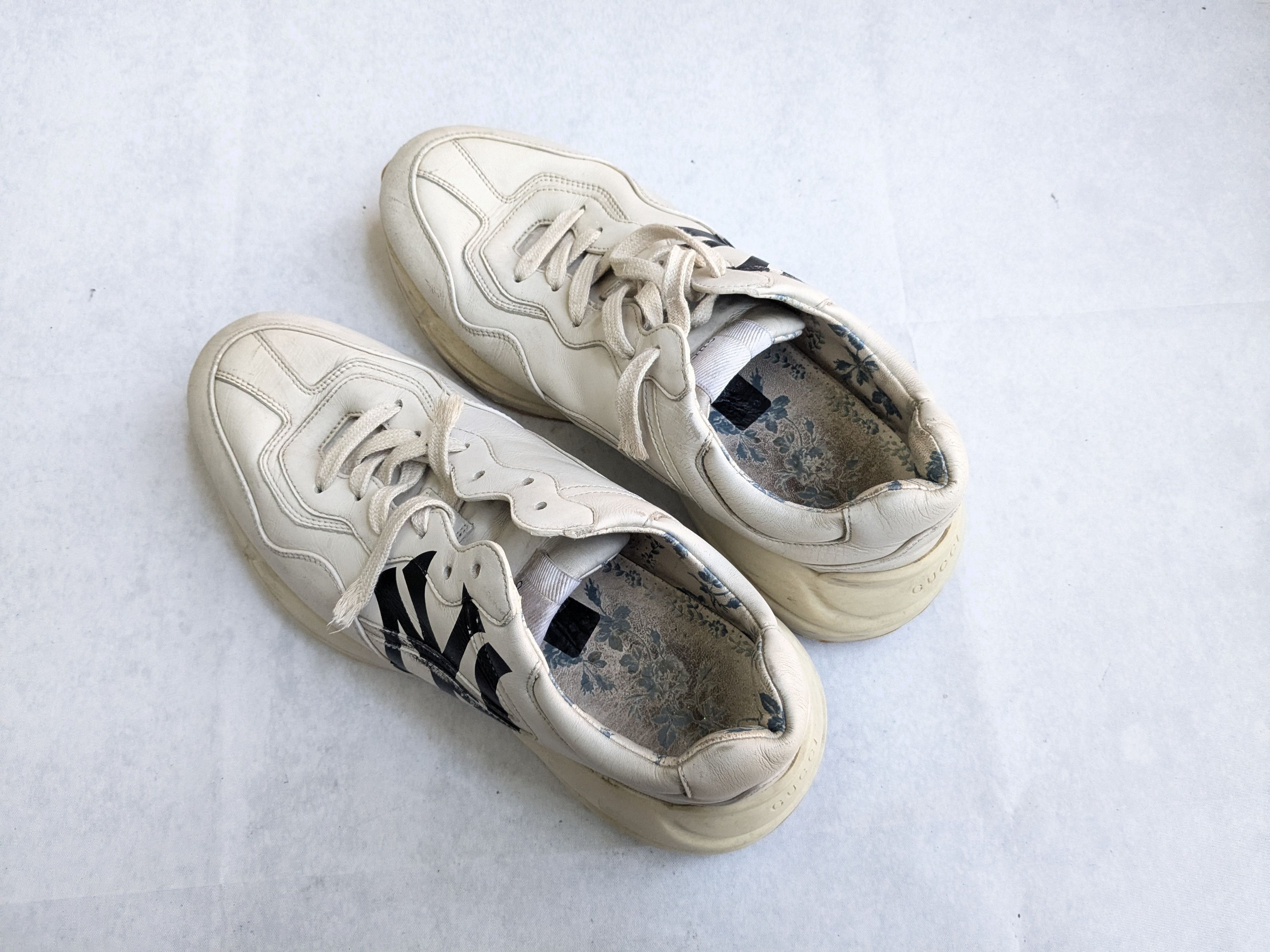 Gucci Gucci Rython Sneakers NY Yankees 9 Leather Low Size US 9 / EU 42 - 12 Thumbnail