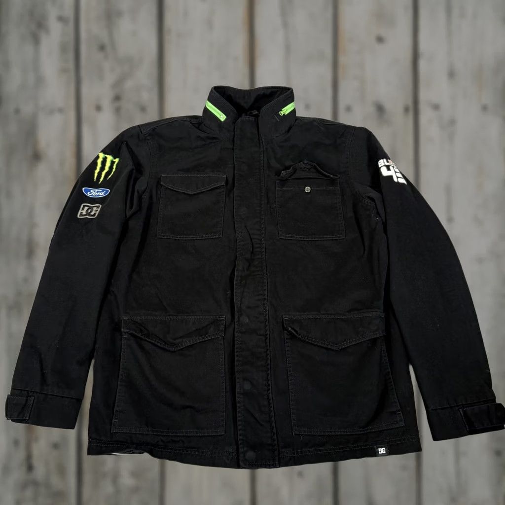 Vintage DC Jacket Mens Medium Black Ken Block Monster Energy Military Zip Up Skate Y2K Size US M / EU 48-50 / 2 - 1 Thumbnail
