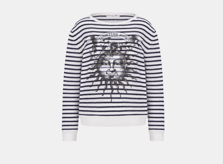 o1w1db10725 424S51 Marinière Top in White/Black