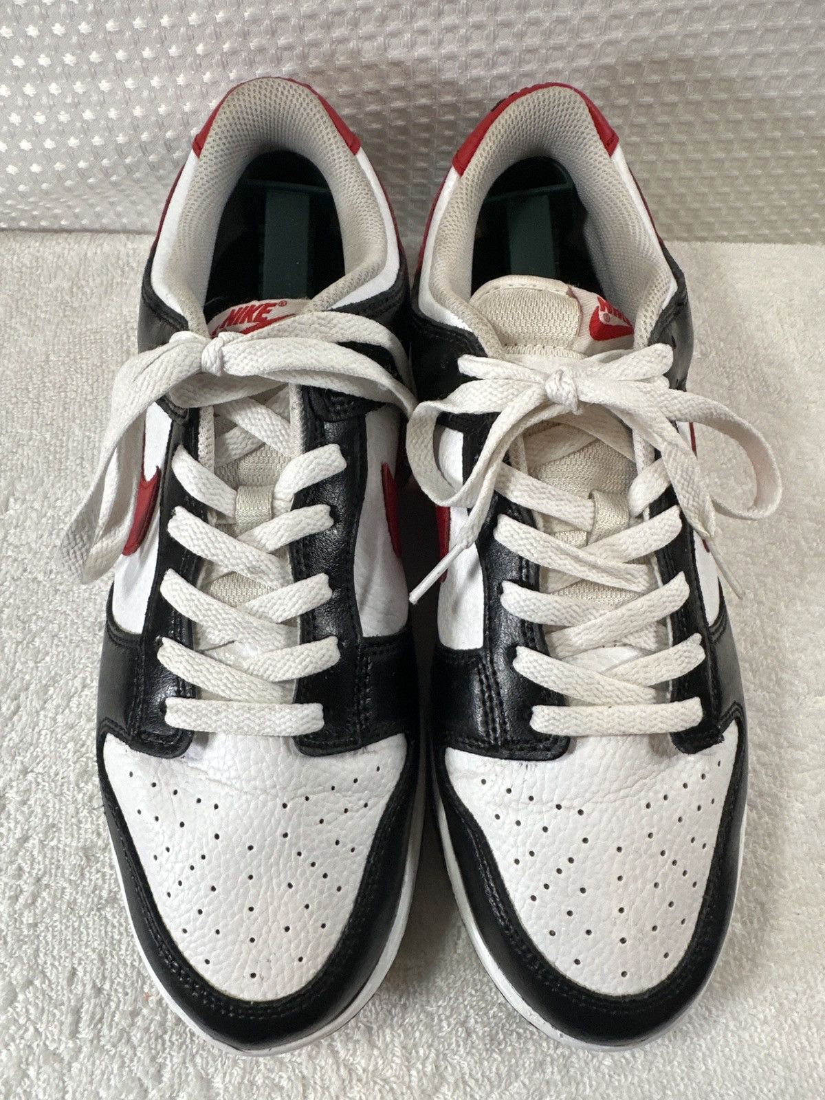 Nike Nike Dunk Low Retro Red Swoosh Panda Shoes Size US 10 / EU 43 - 4 Thumbnail