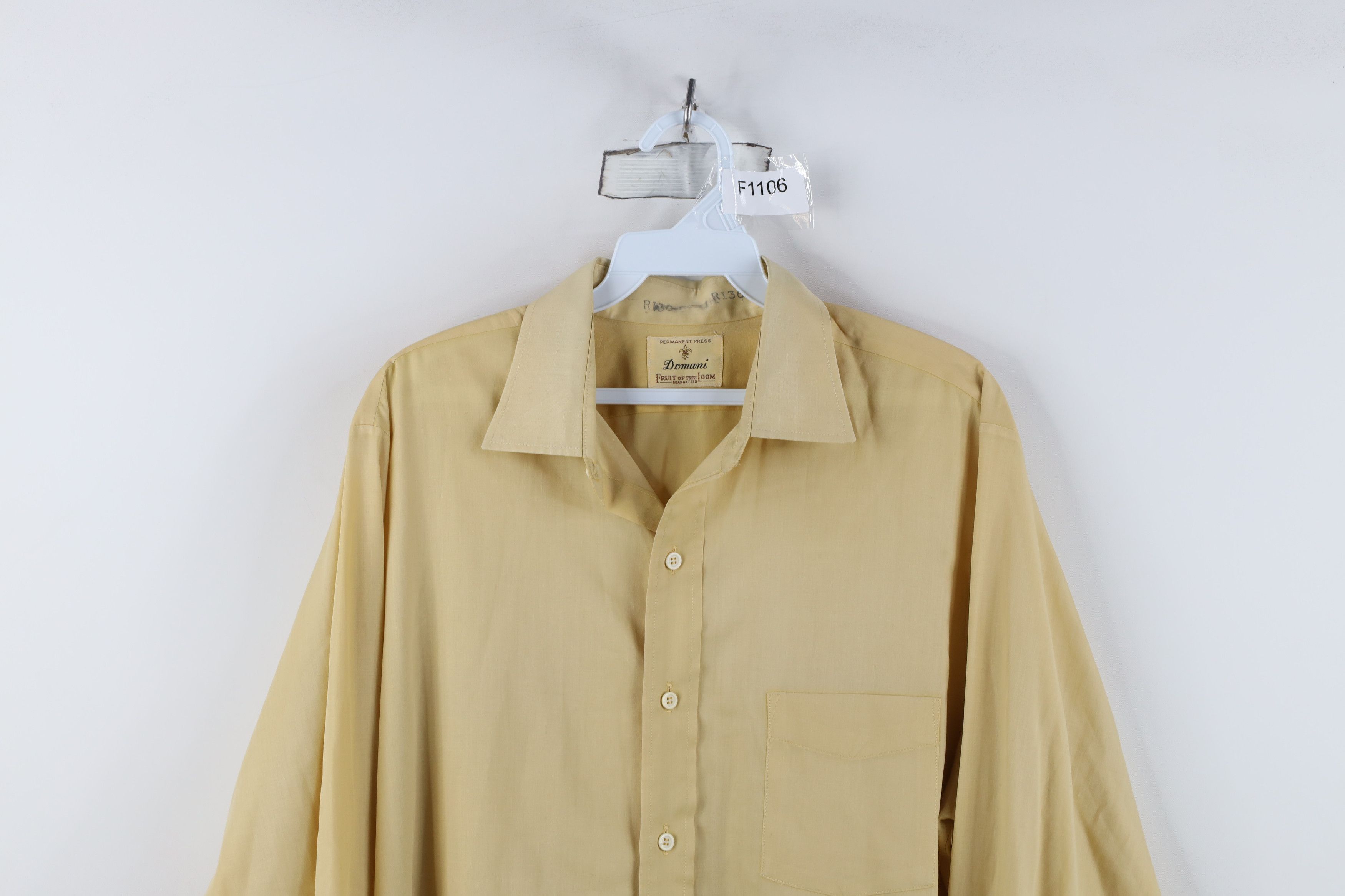 Vintage Vintage 60s Streetwear Collared Button Shirt Yellow USA Size US M / EU 48-50 / 2 - 2 Thumbnail