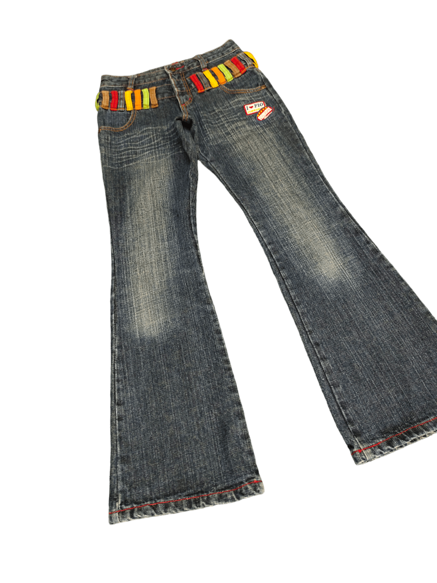 Fiorucci Flare Jeans Fiorucci Double Waist Boot Cut Low Rise Mudmax Size 25" / US 0 / IT 36 - 3 Thumbnail