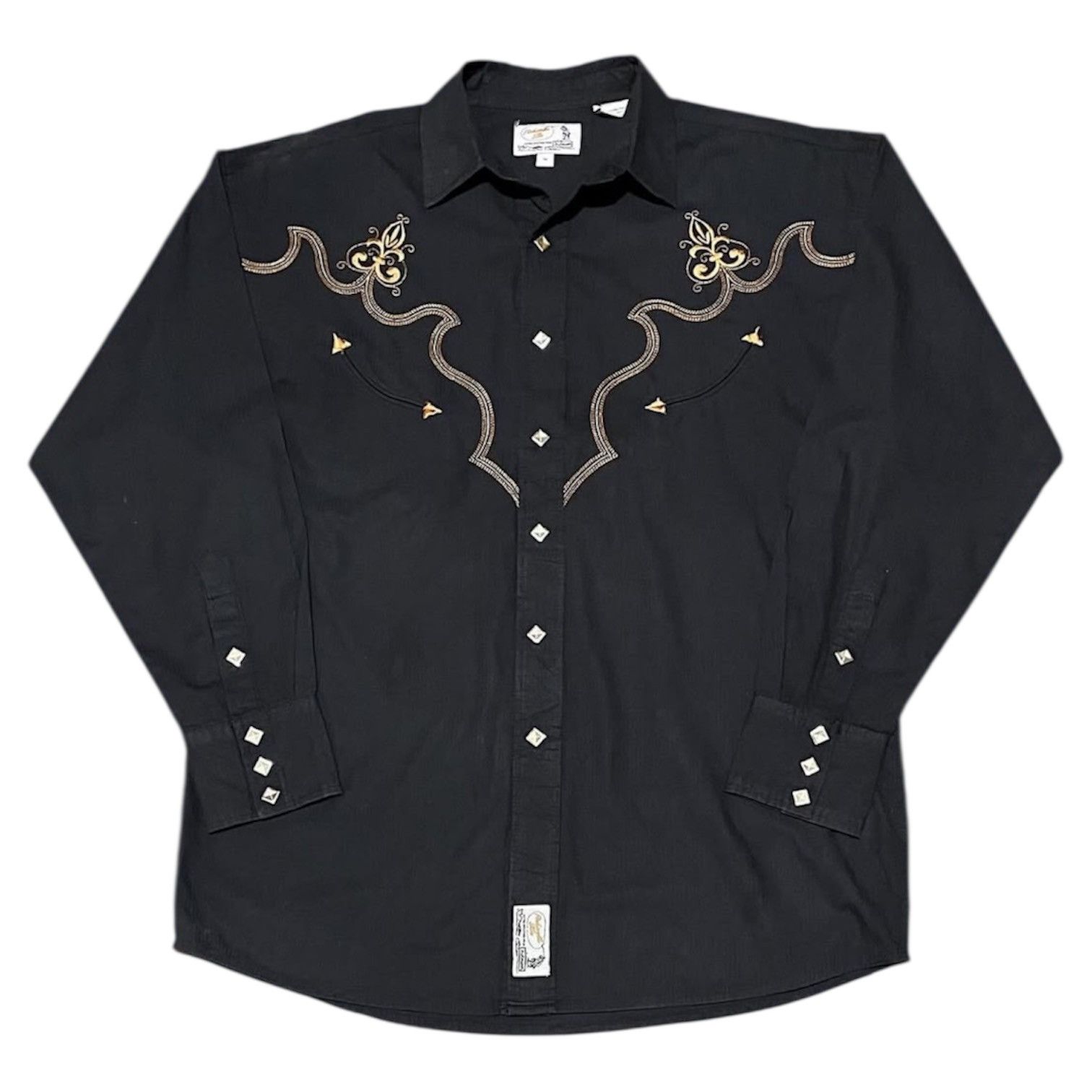 Japanese Brand 2000s Panhandle Slim Musical Note Studded Western Shirt y2k Size US L / EU 52-54 / 3 - 1 Thumbnail