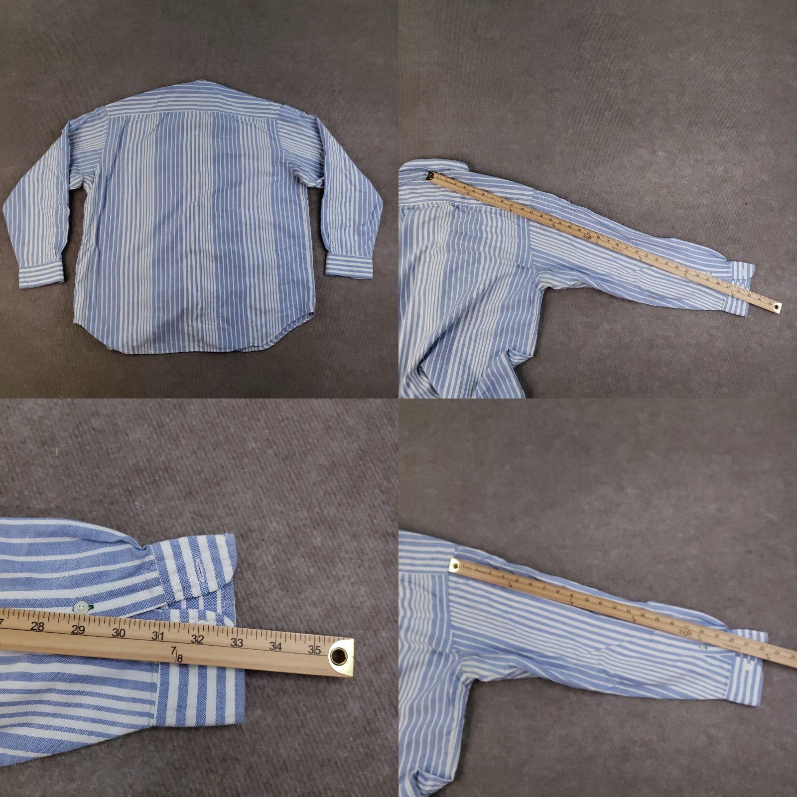 Tommy Hilfiger VINTAGE Tommy Hilfiger Shirt Mens Large Blue White Striped Button Up Crest Logo Cotton Size US L / EU 52-54 / 3 - 8 Thumbnail
