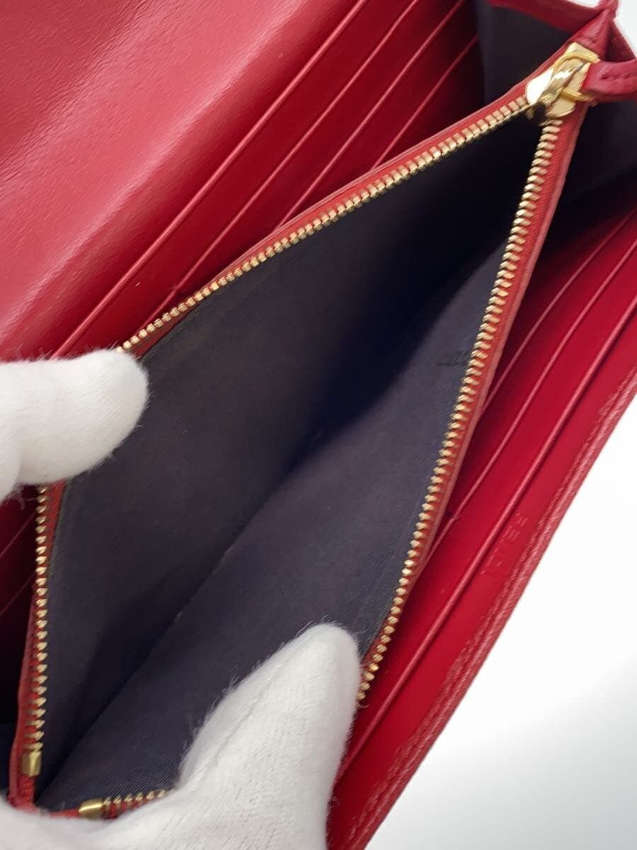 Fendi Fendi Zucca Pattern Leather Long Wallet Red Embossed Size ONE SIZE - 5 Thumbnail