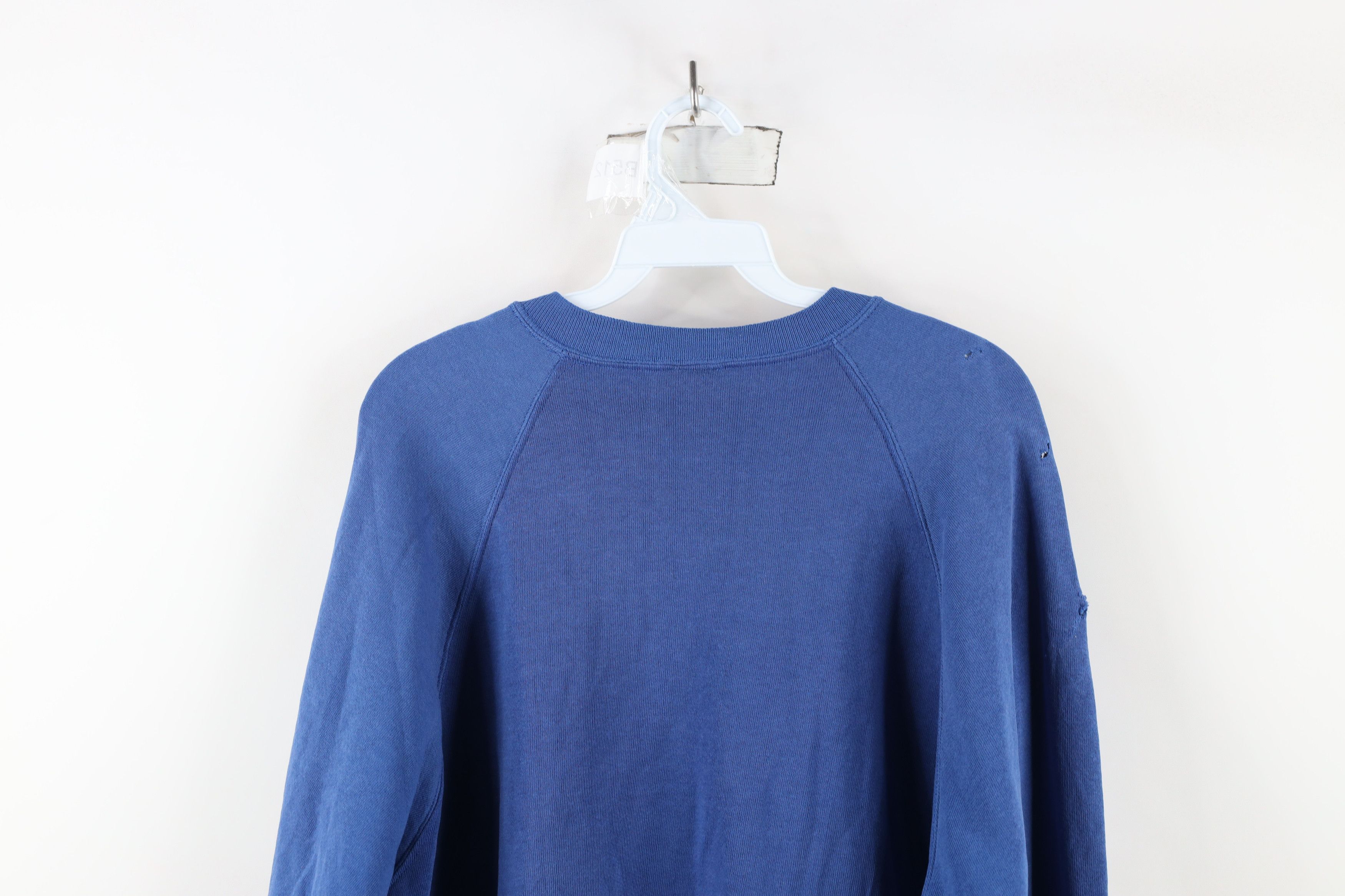 Vintage Vintage 90s Streetwear Crewneck Sweatshirt Royal Blue USA Size US XL / EU 56 / 4 - 12 Thumbnail