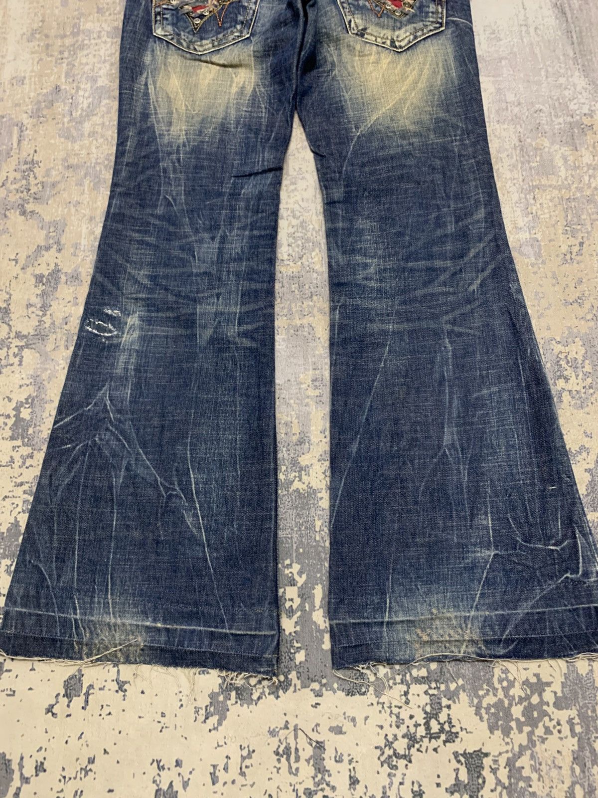If Six Was Nine Vintage Flare Lolita Bell Bottom Jeans Size 31" - 8 Thumbnail