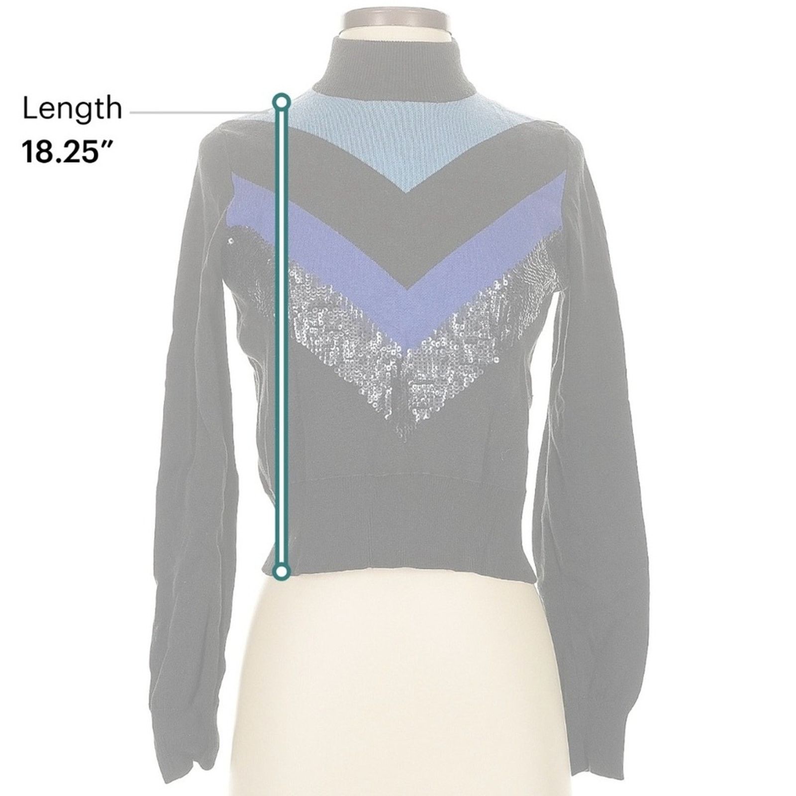& Other Stories Alice and Uo Women's Turtleneck Sweater with sequin V detail Size S / US 4 / IT 40 - 5 Thumbnail