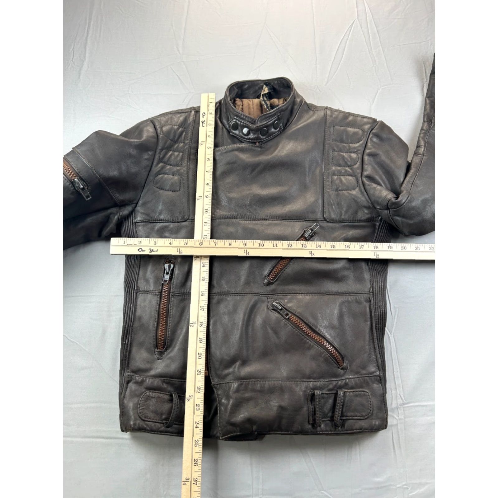 Harley Davidson VINTAGE Harley-Davidson Leather Jacket Mens 38 Brown Motorcycle Biker Jacket Size US XXS / EU 40 - 3 Thumbnail