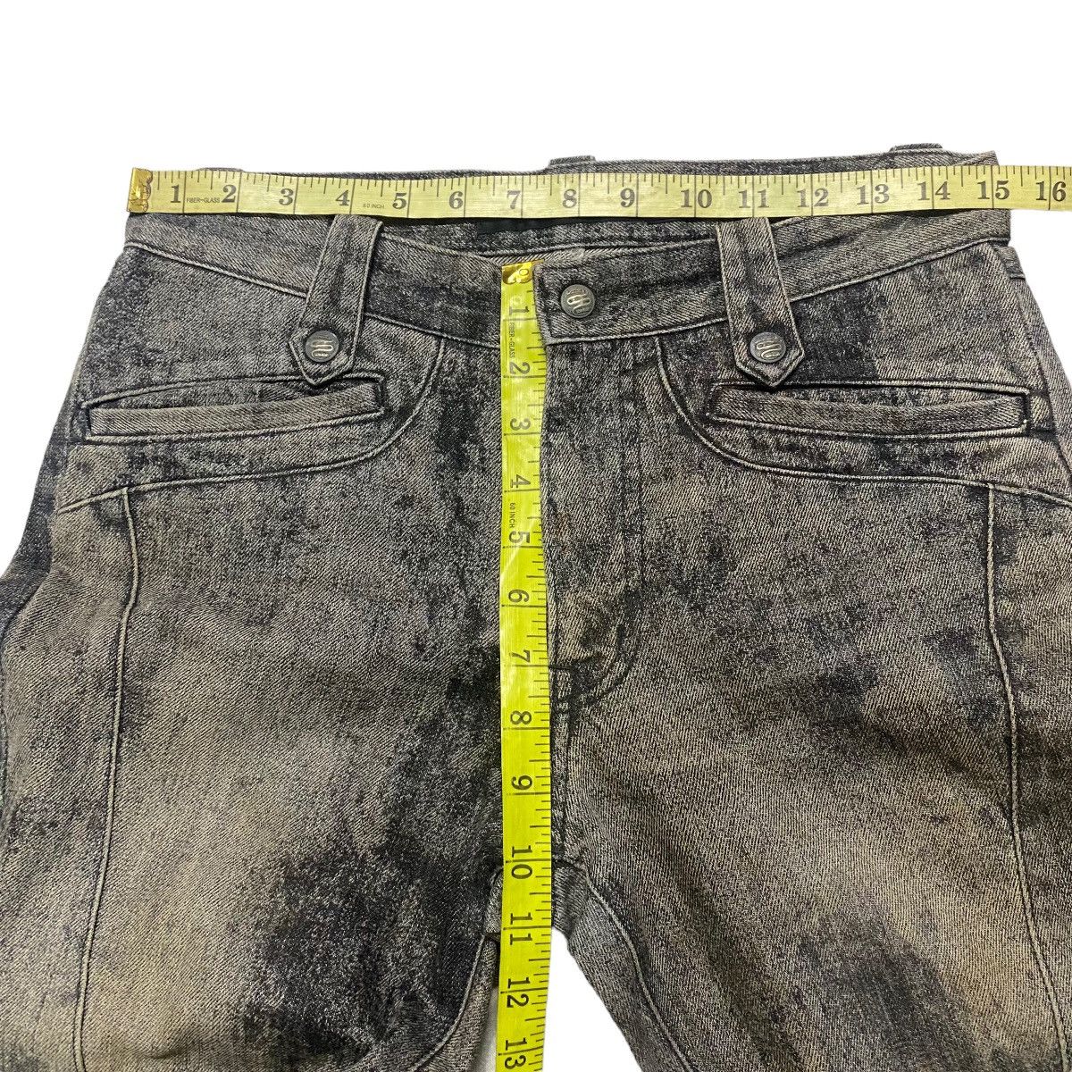 Schlussel SCHLUSSEL Spiral Cut Low Flare Coated Jeans Size US 29 - 18 Thumbnail