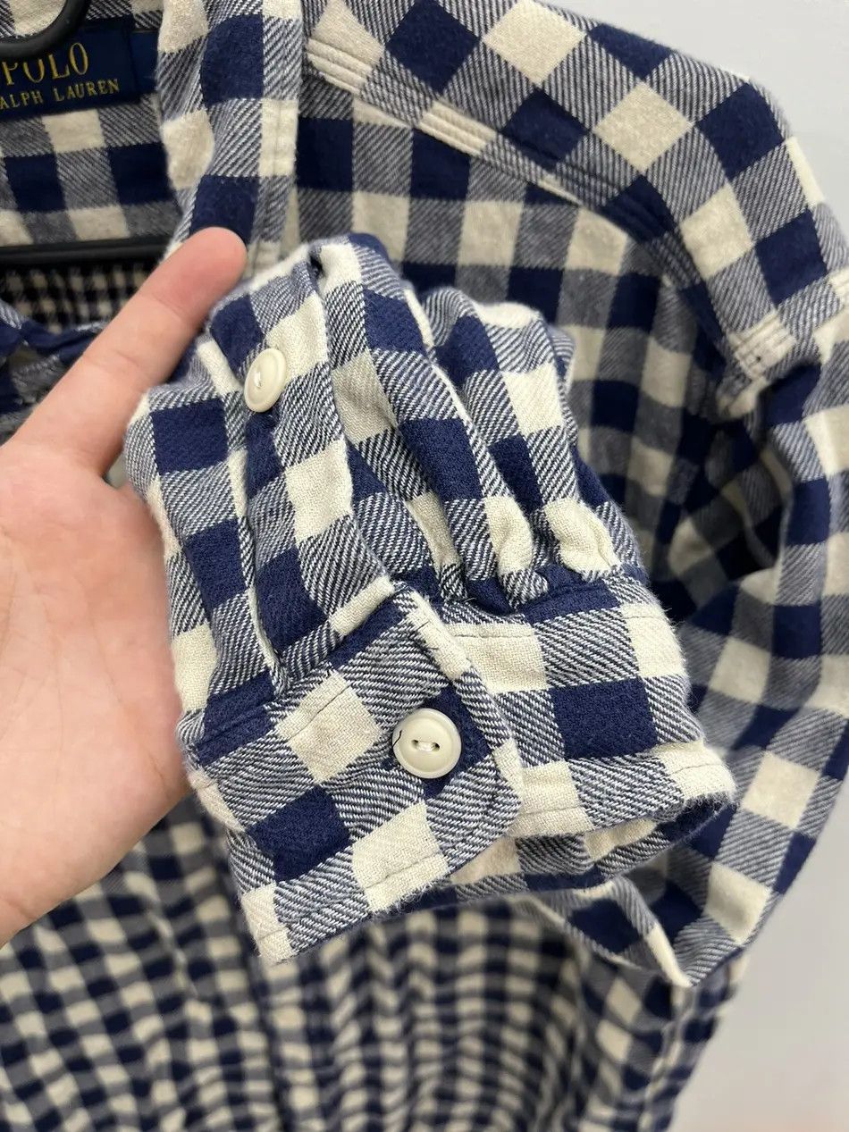 Polo Ralph Lauren Polo Ralph Lauren Heavy Cotton Check Flannel Overshirt Size US L / EU 52-54 / 3 - 3 Thumbnail