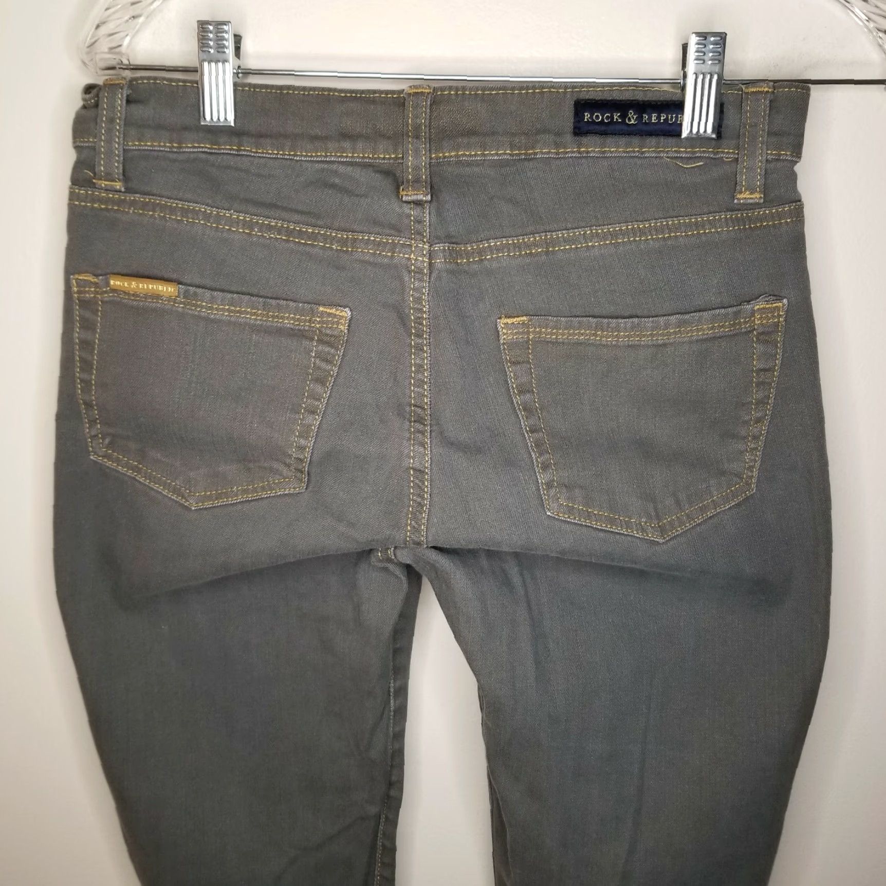 Vintage Rock & Republic Jeans Women Skinny Gray Size 4 Womens Size 27" / US 4 / IT 40 - 5 Thumbnail