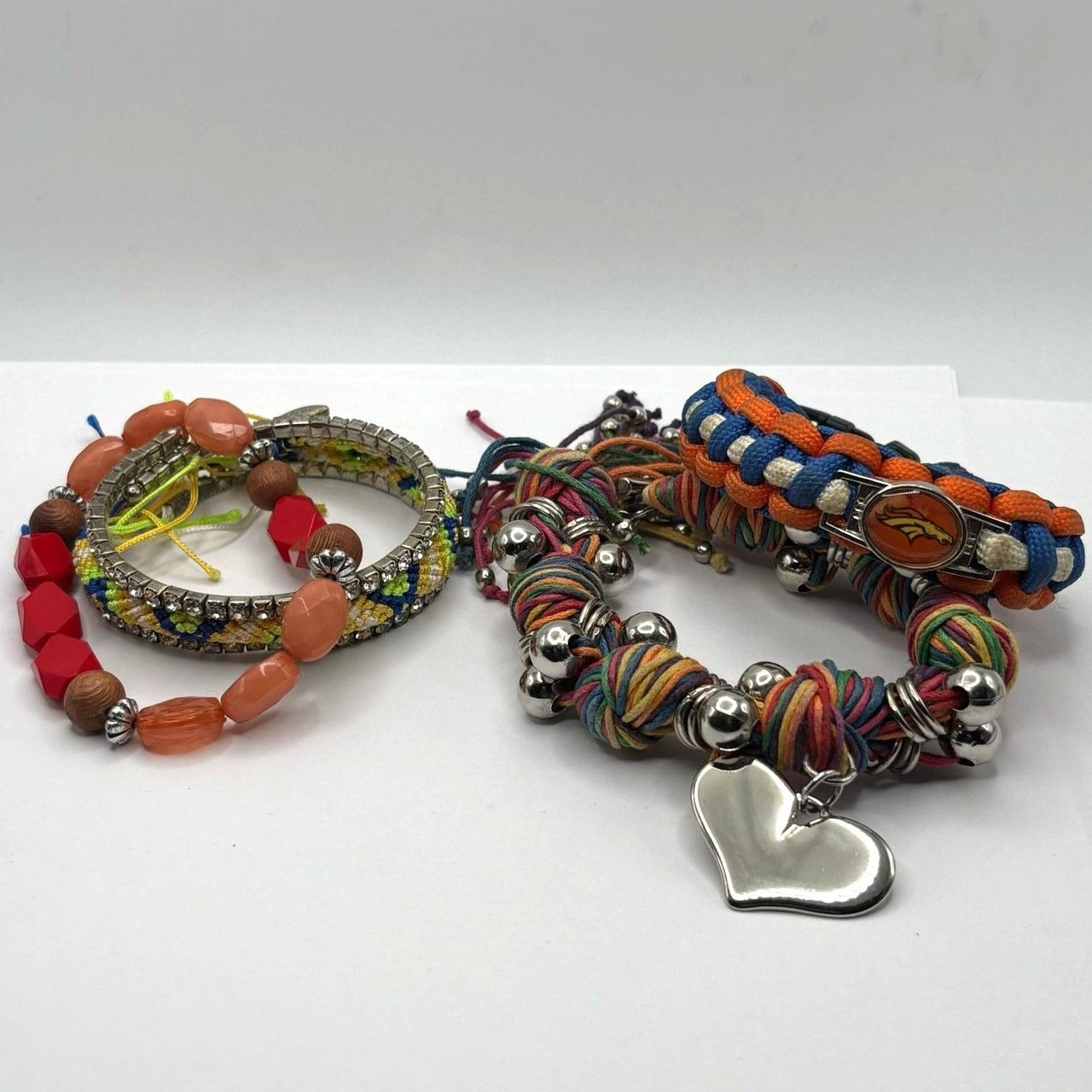NFL Orange Heart/Denver Broncos Bracelet Bundle Size ONE SIZE - 2 Thumbnail
