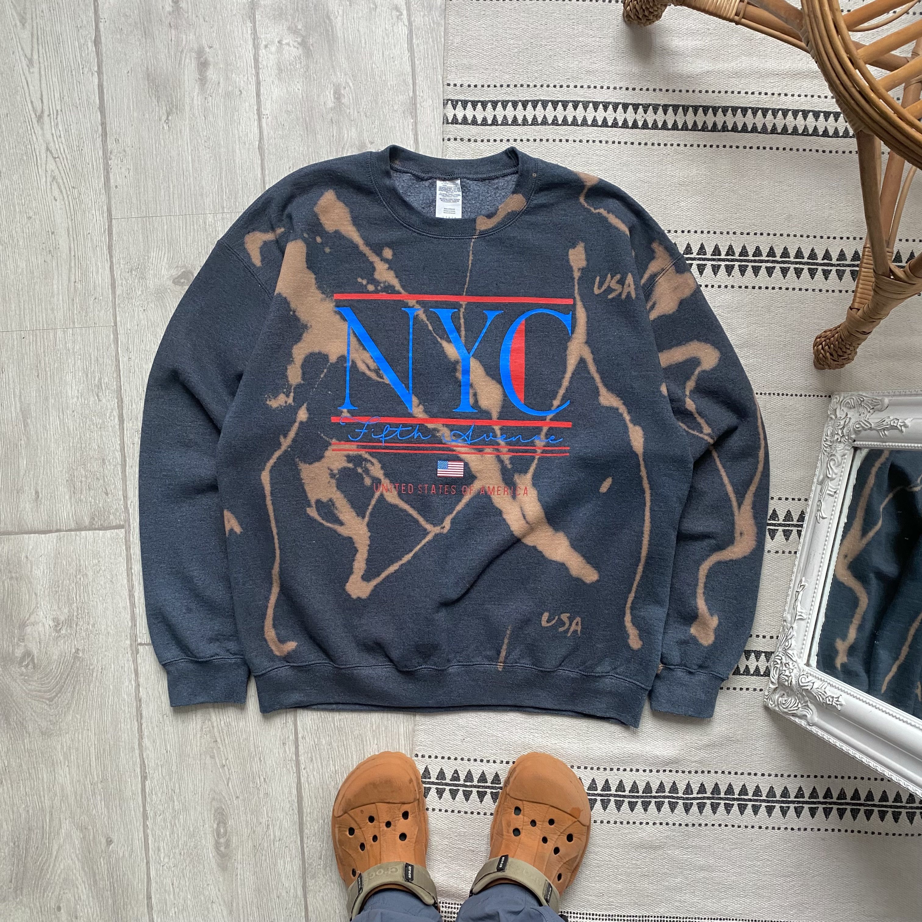 Hanes Custom Vintage New York NYC USA Sweatshirt Size US L / EU 52-54 / 3 - 1 Thumbnail