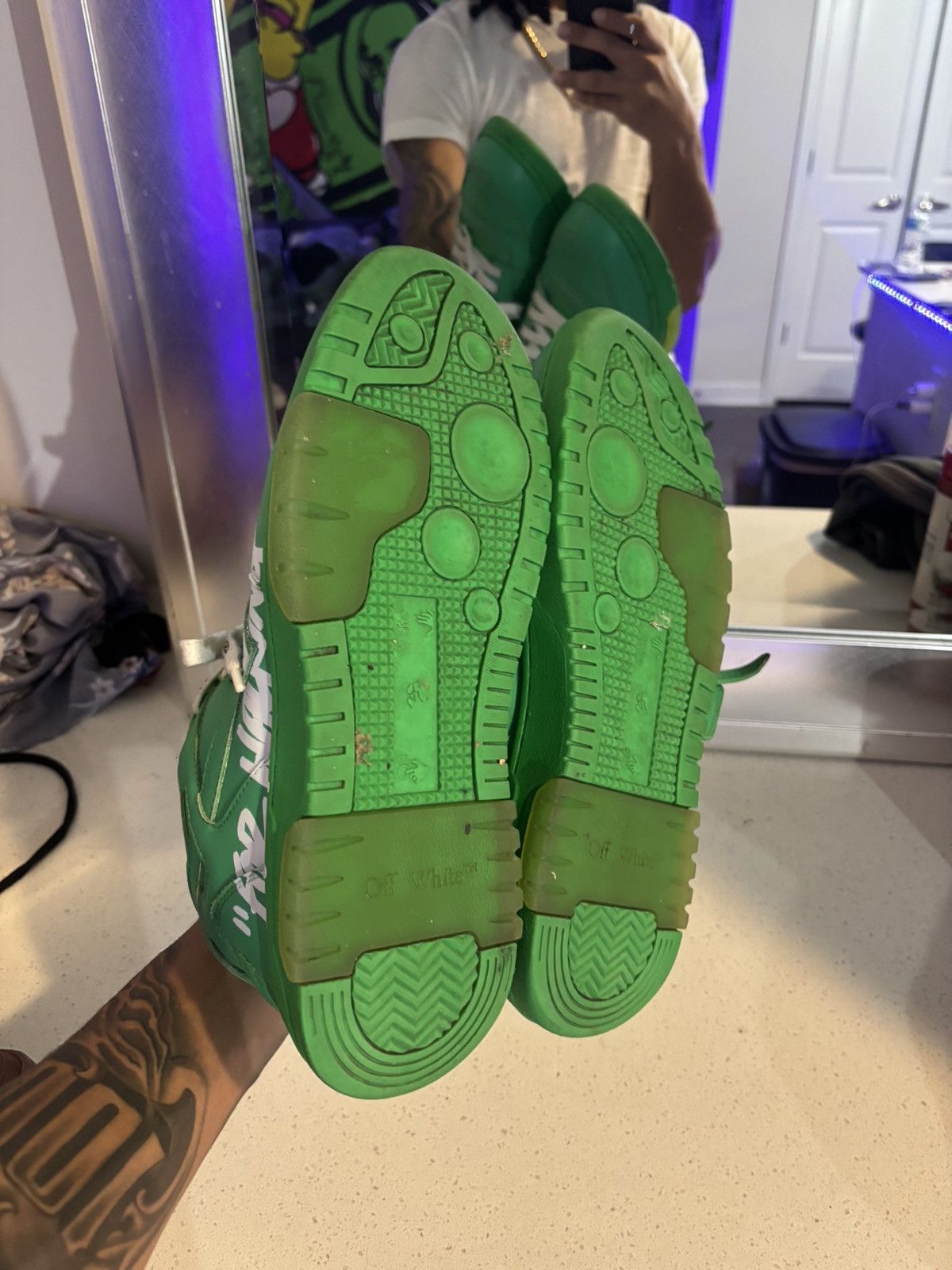 Off-White Off white Out of Office ‘For Walking- green Size US 10 / EU 43 - 3 Thumbnail