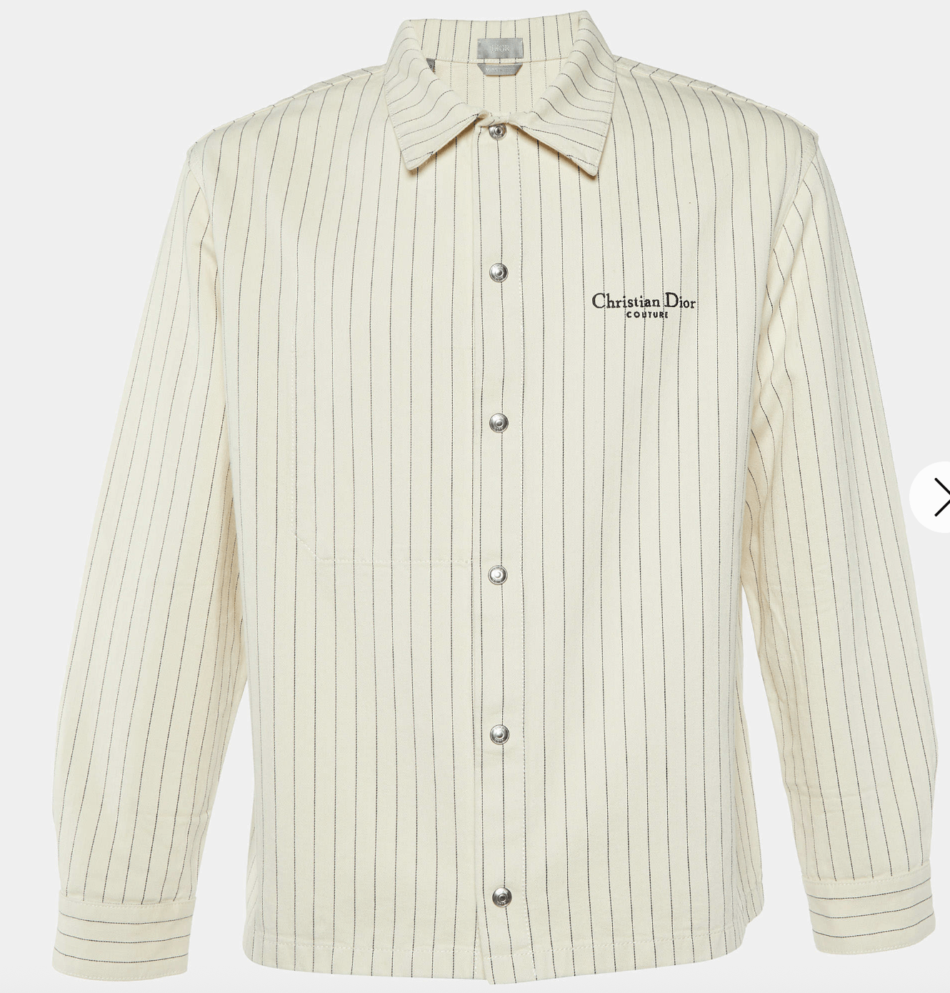 Dior Dior Homme Cream Striped Cotton Button Front Jacket Size US S / EU 44-46 / 1 - 6 Thumbnail