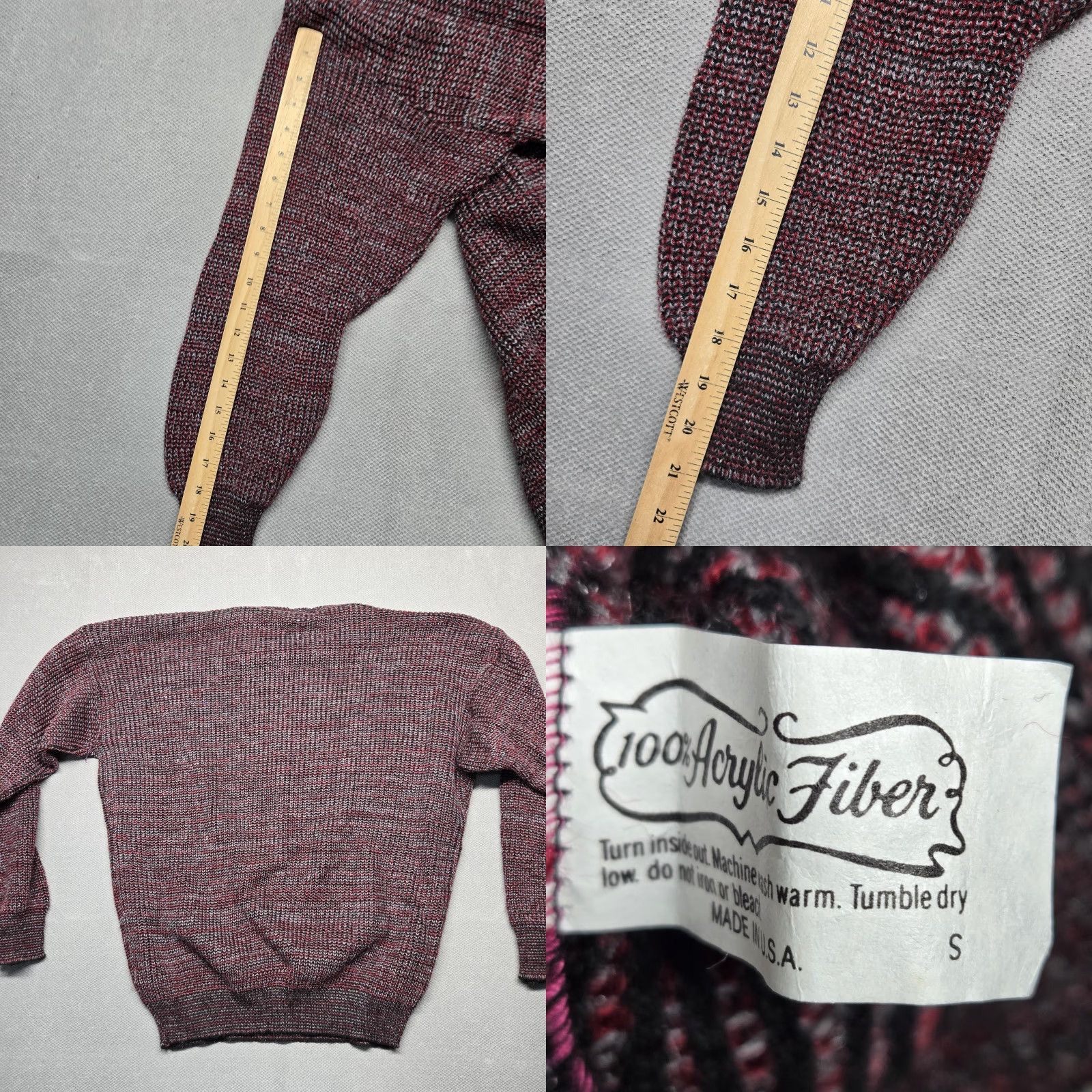 Vintage Pilgrim Sweater Mens L Red Chunky-Knit Crewneck Pullover Acrylic Made In USA Size US L / EU 52-54 / 3 - 9 Thumbnail