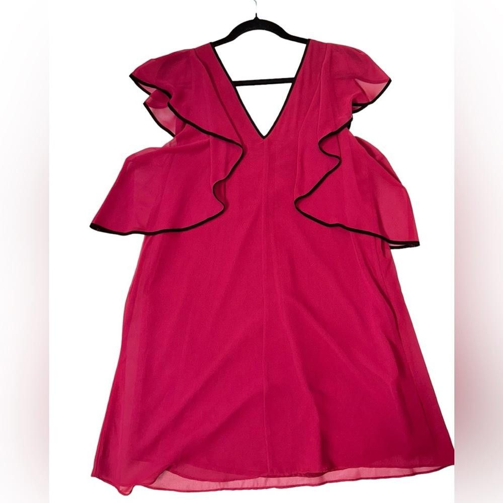 Designer BCBGeneration l Ruffle Sleeve Shift Dress Medium Size M / US 6-8 / IT 42-44 - 3 Thumbnail