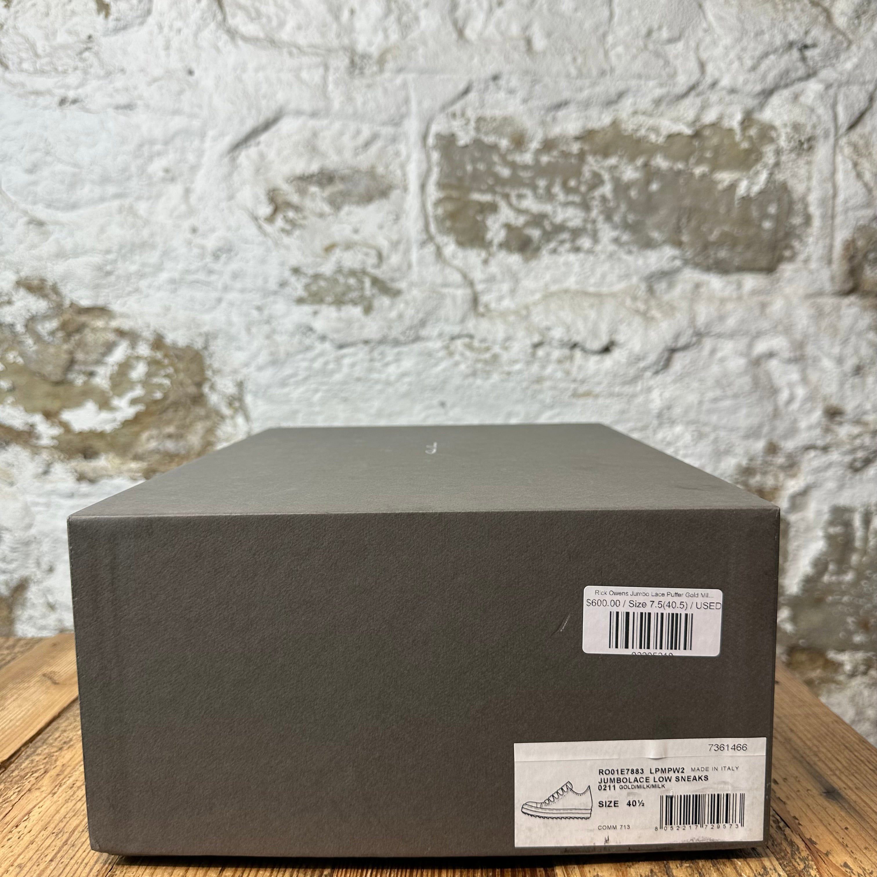 Rick Owens Rick Owens Jumbo Lace Puffer Gold Milk Sneaker Sz 7.5 (40.5) Size US 7.5 / EU 40-41 - 7 Thumbnail