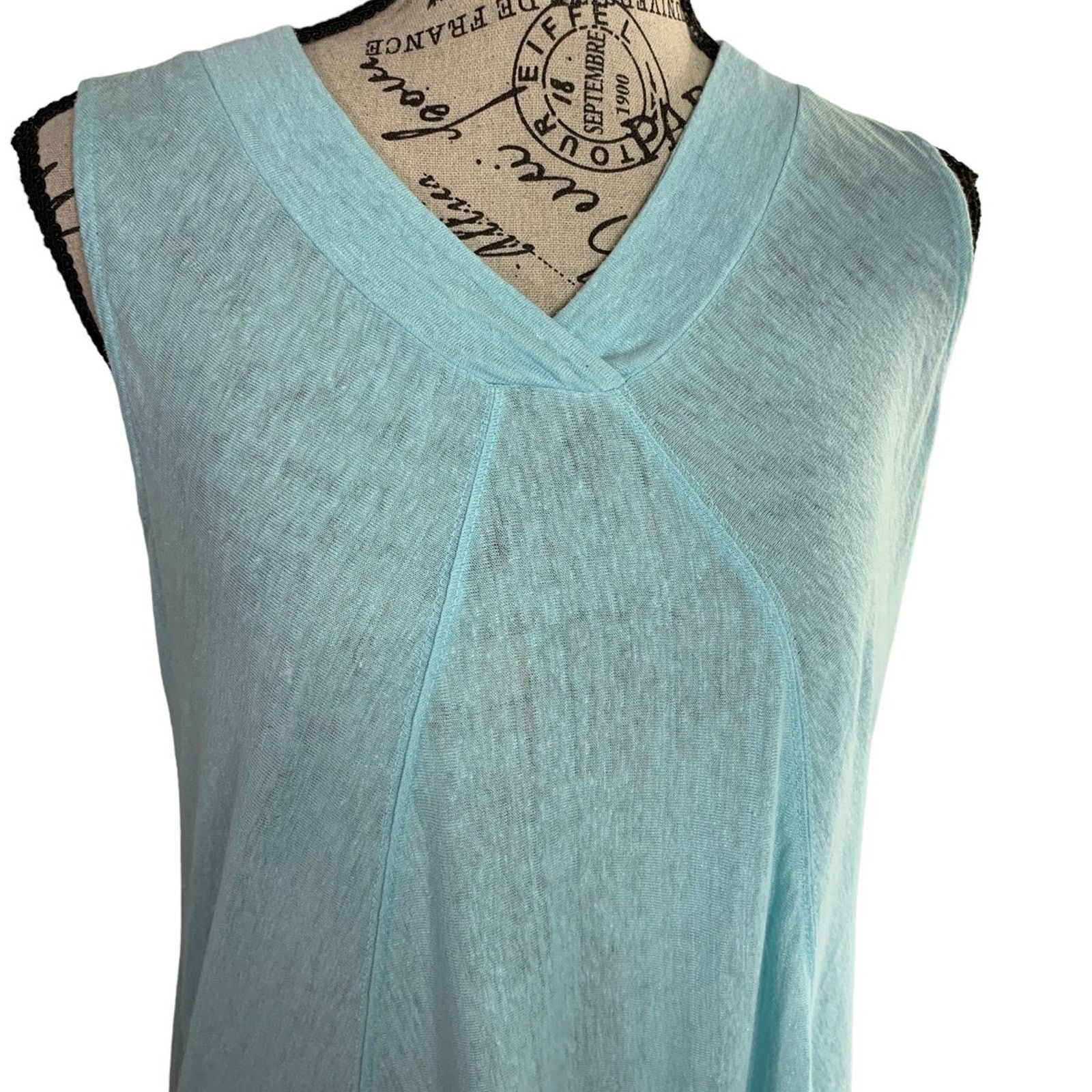 Willi Smith Willi Smith Women's Size Medium Blouse 100% Linen Sleeveless Size M / US 6-8 / IT 42-44 - 2 Thumbnail