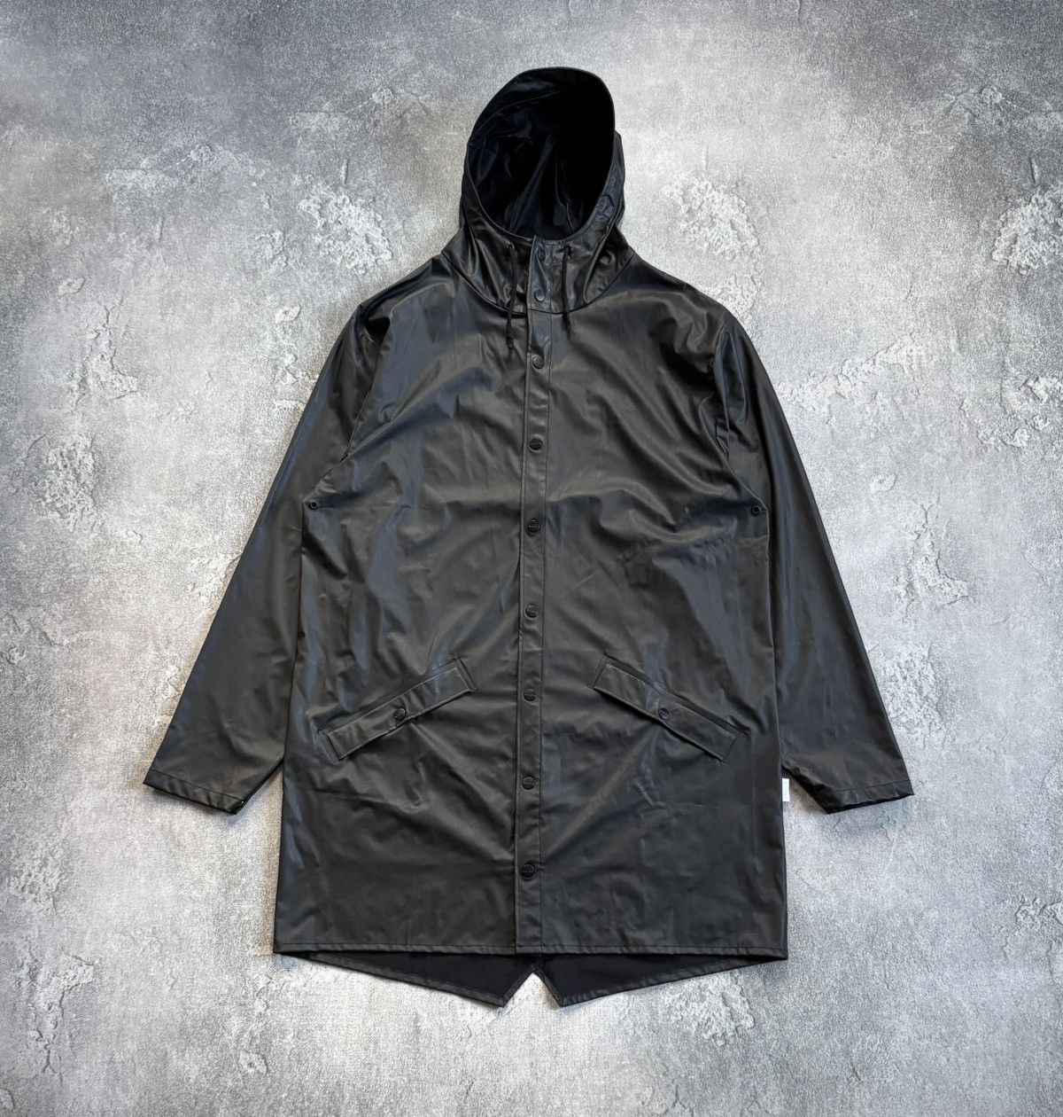 Rains Rains L/XL waterproof light long jacket hooded long coat Size US XL / EU 56 / 4 - 6 Thumbnail