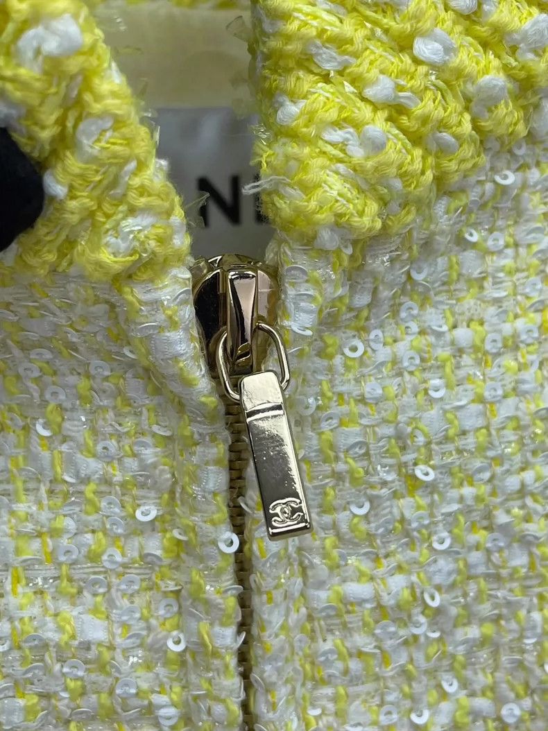 Chanel Chanel Beach series show yellow tweed zipper jacket 2504-Ne Size XXS / US 00 / IT 34 - 3 Thumbnail