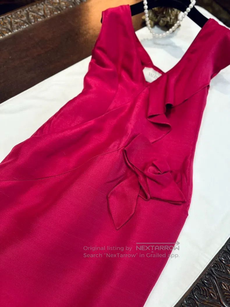 Valentino Valentino Heavy mulberry silk dress bow skirt Size S / US 4 / IT 40 - 8 Thumbnail