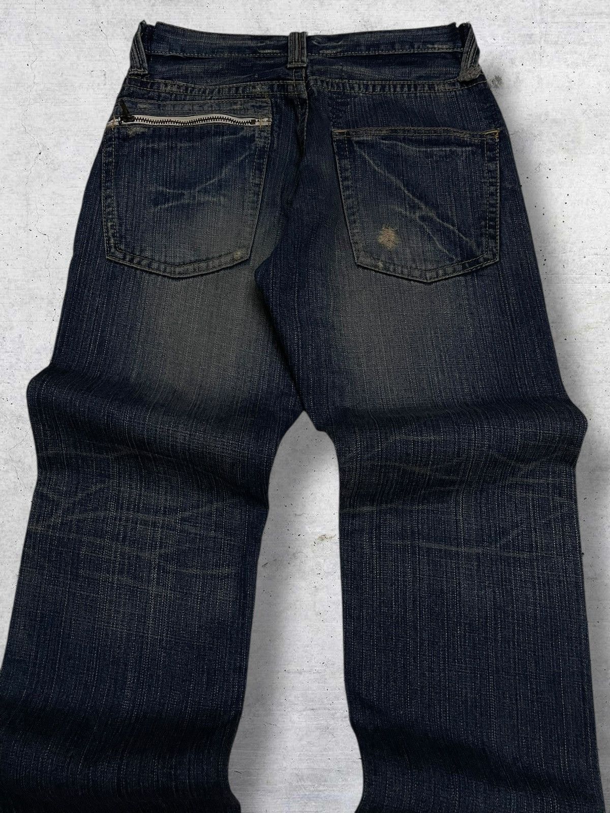 Hysteric Glamour VINTAGE BACK NUMBER JAPAN 90S WHISKERING MUDWASH STYLE DENIM Size US 28 / EU 44 - 12 Thumbnail