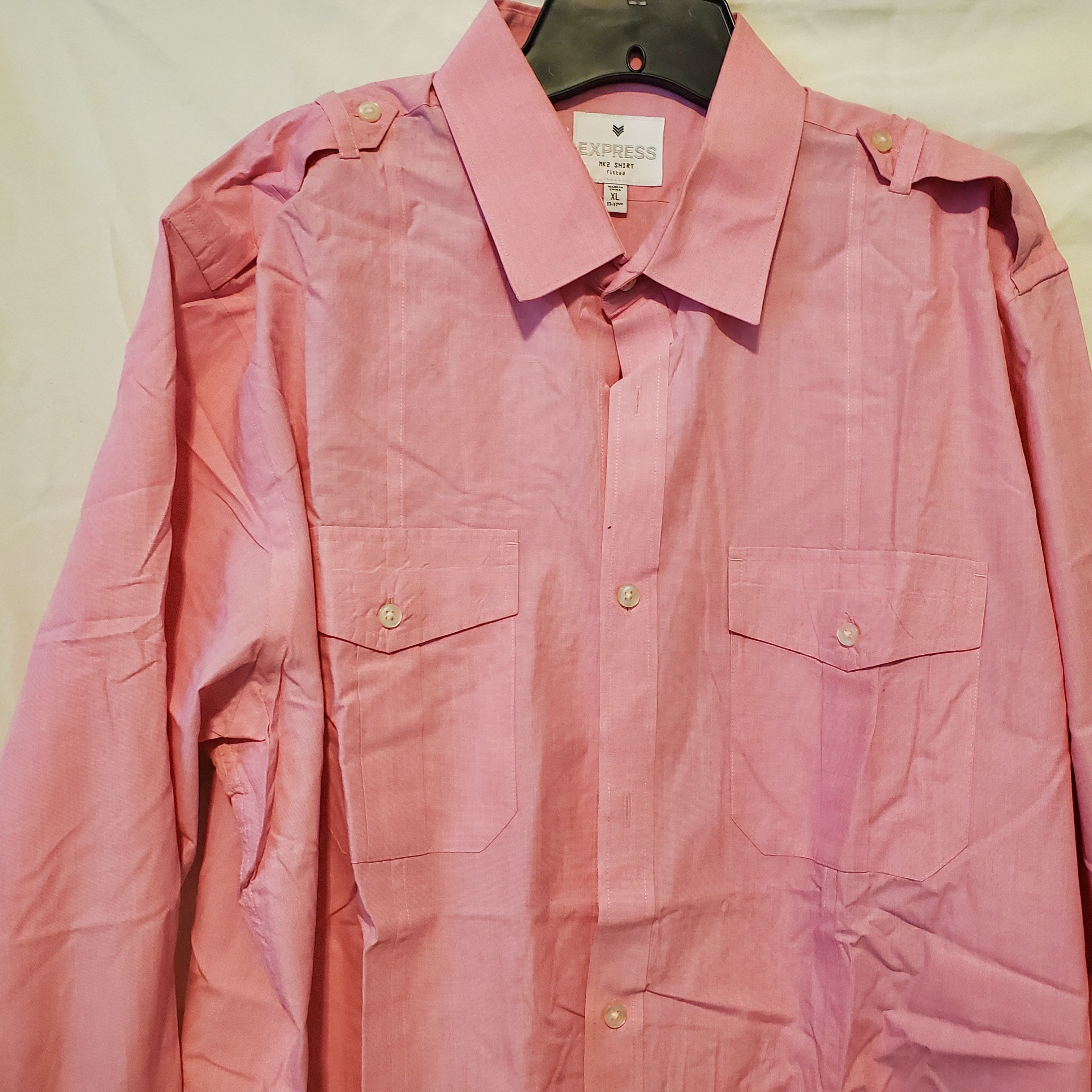 Express Express Men's XL Fitted Button shirt Size US XL / EU 56 / 4 - 5 Thumbnail
