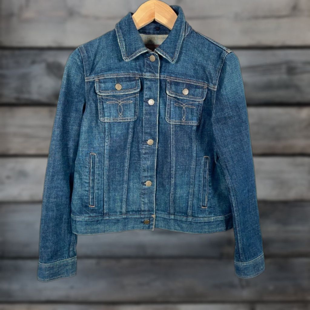 Ralph Lauren VINTAGE Lauren Ralph Lauren Jean Jacket Women's Large Blue Denim Trucker 90s Grunge Retro Mens? Womens Size 36" / US 14 / IT 50 - 1 Thumbnail