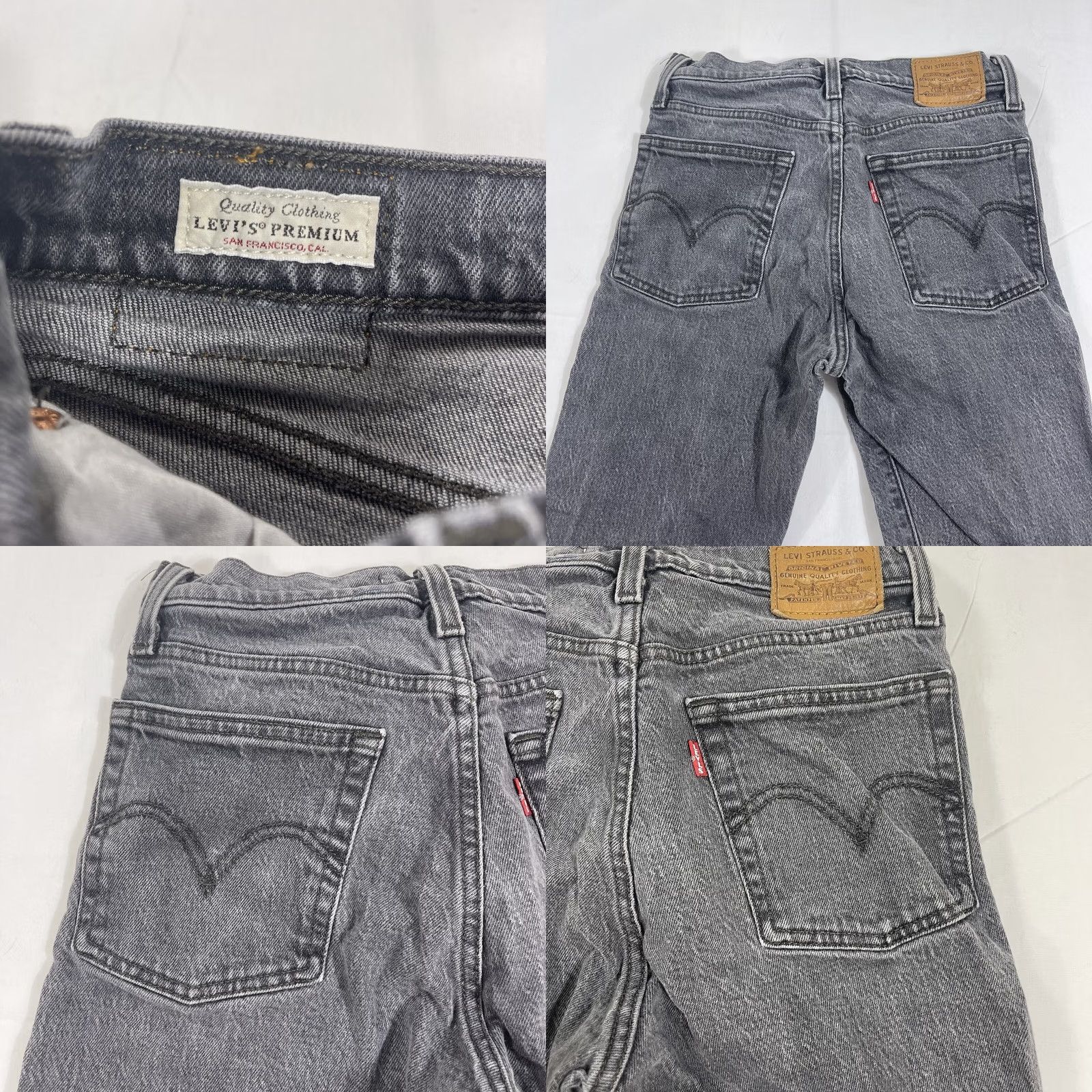 Levi's Levi's Women's Jeans Wedgie Straight Button Fly Gray Black Charcoal Denim Slim Size 24 Size 42" / US 20 - 9 Thumbnail